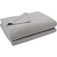 zoeppritz deken soft-fleece met gehaakte rand grijs