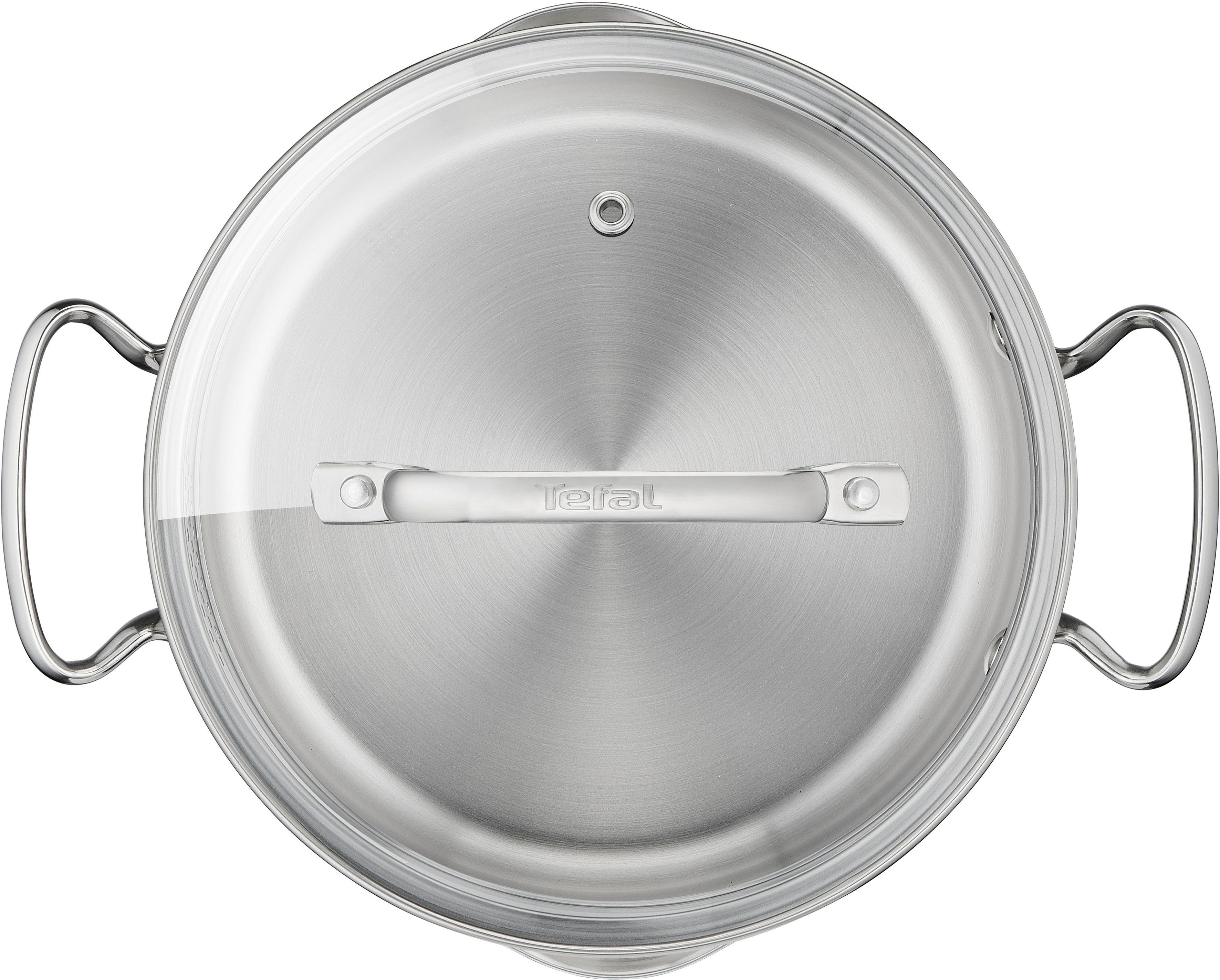 Tefal Kookpan Duetto+ hoogglans gepolijst, glazen deksel met zeeffunctie