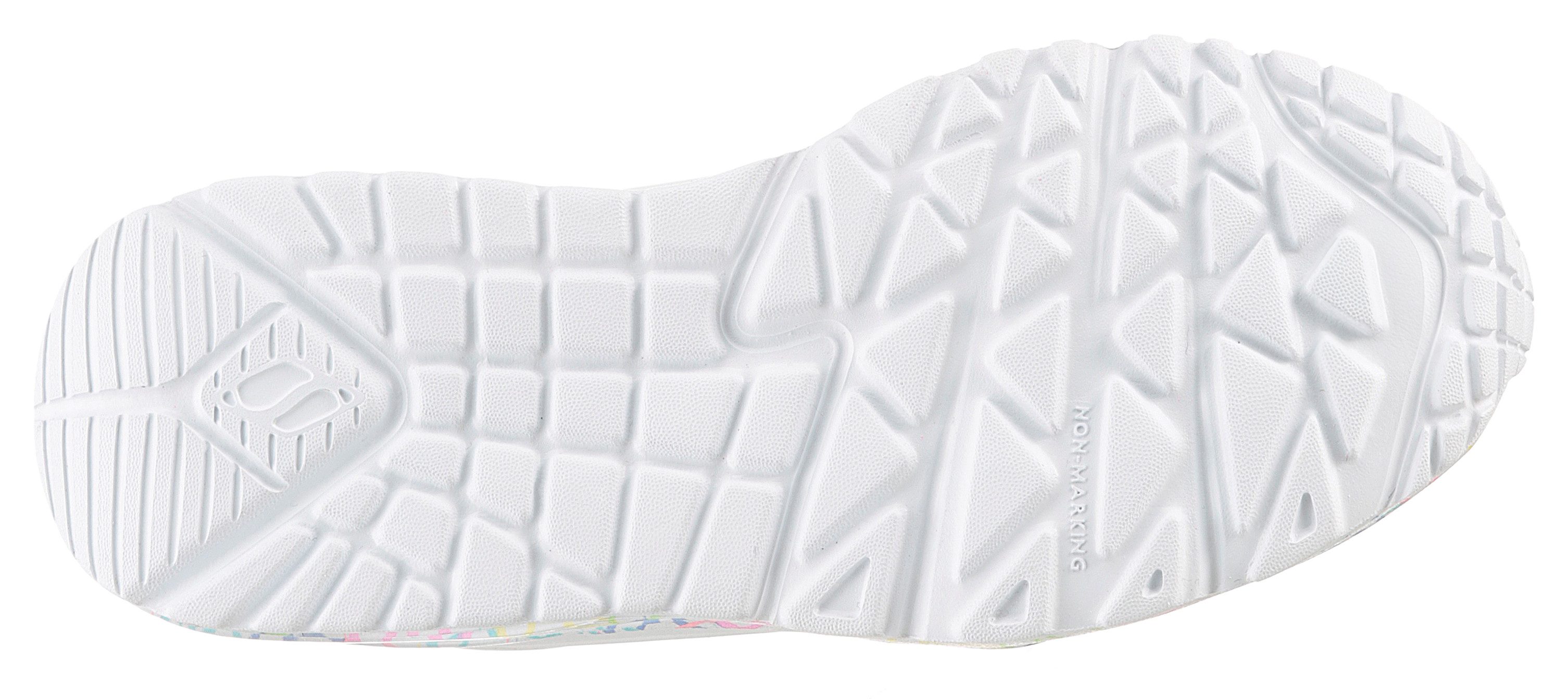 Skechers Sneakers UNO LITE-LOVELY LUV , veterschoen met bedrukte zool, maat sjabloon te downloaden