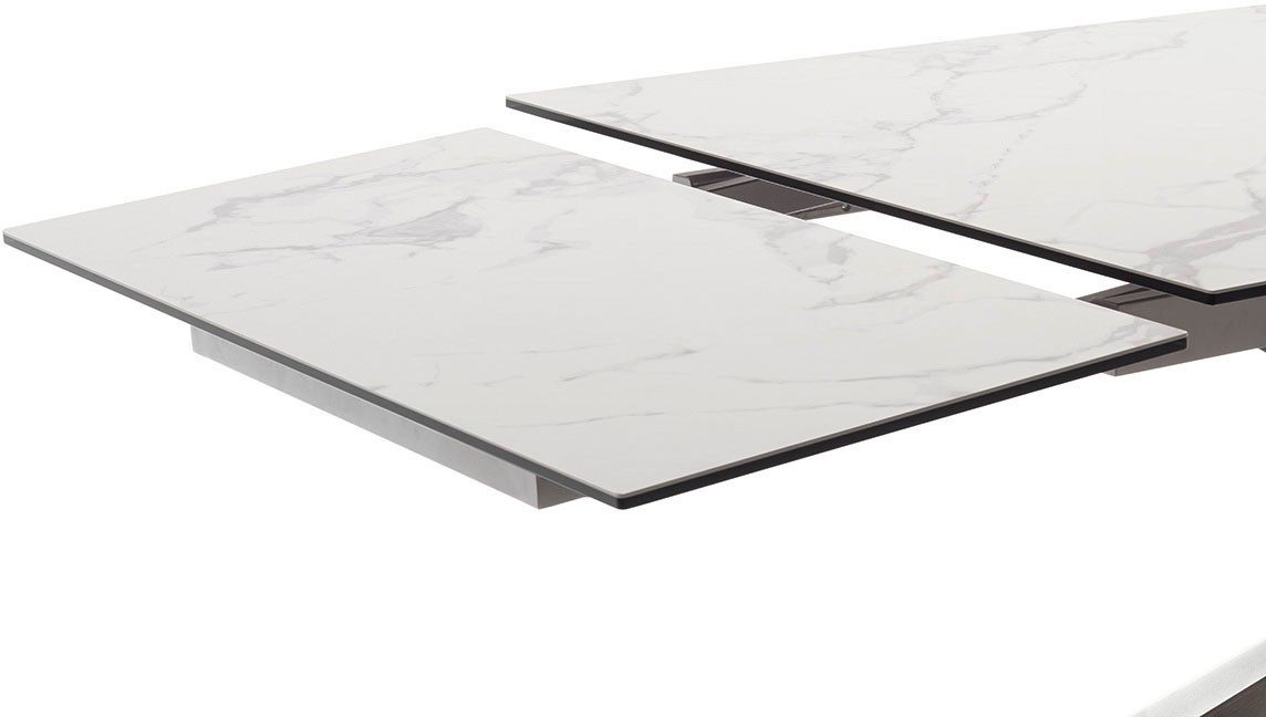 MCA furniture Eettafel TESERO uitschuifbare tafel 200-300 cm Keramiek, roestvrij staal, marmer-look, uittrekbaar, belastbaar tot 100 kg, 10-12 personen