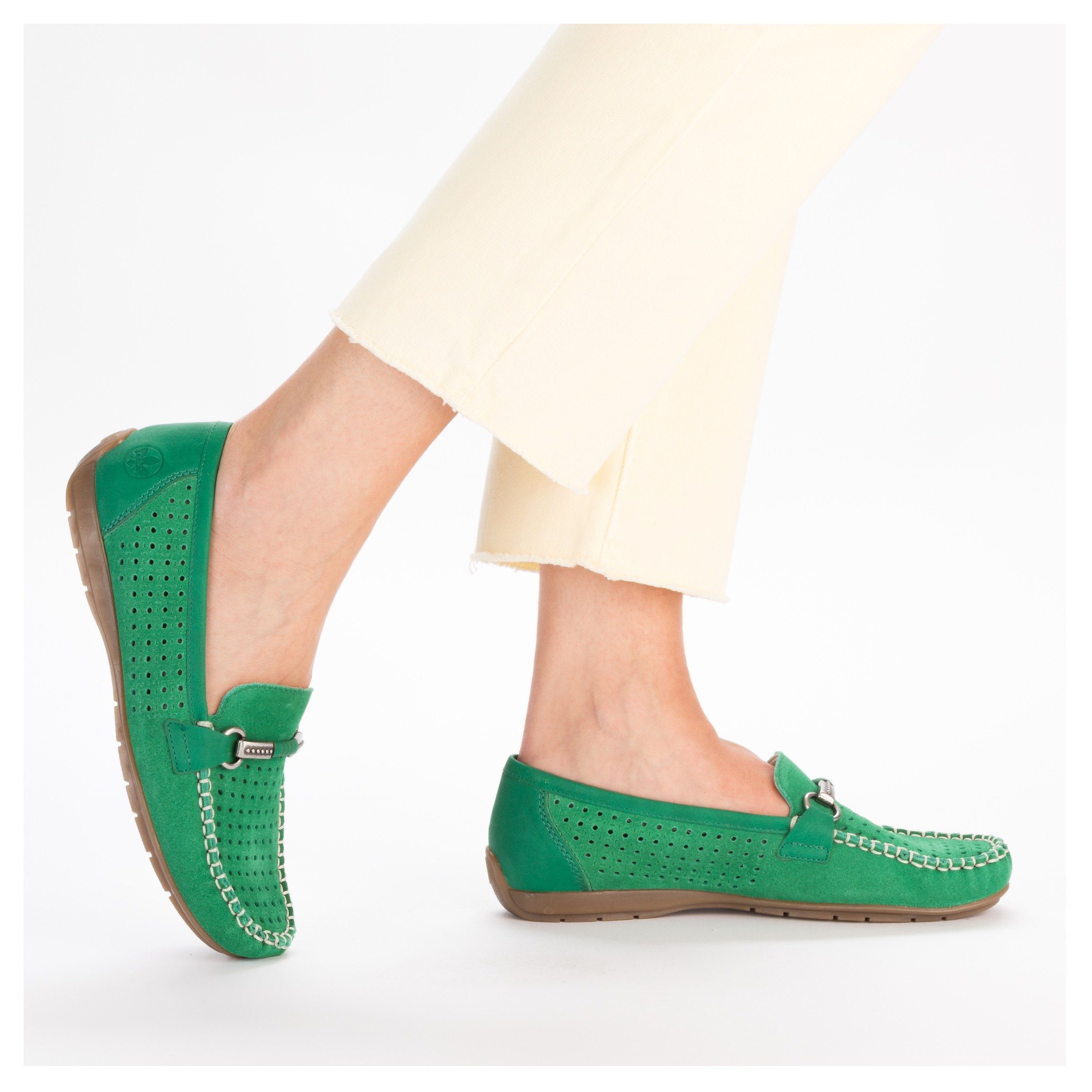 Rieker Instappers moccasin, loafer, zomerschoen met siernaad