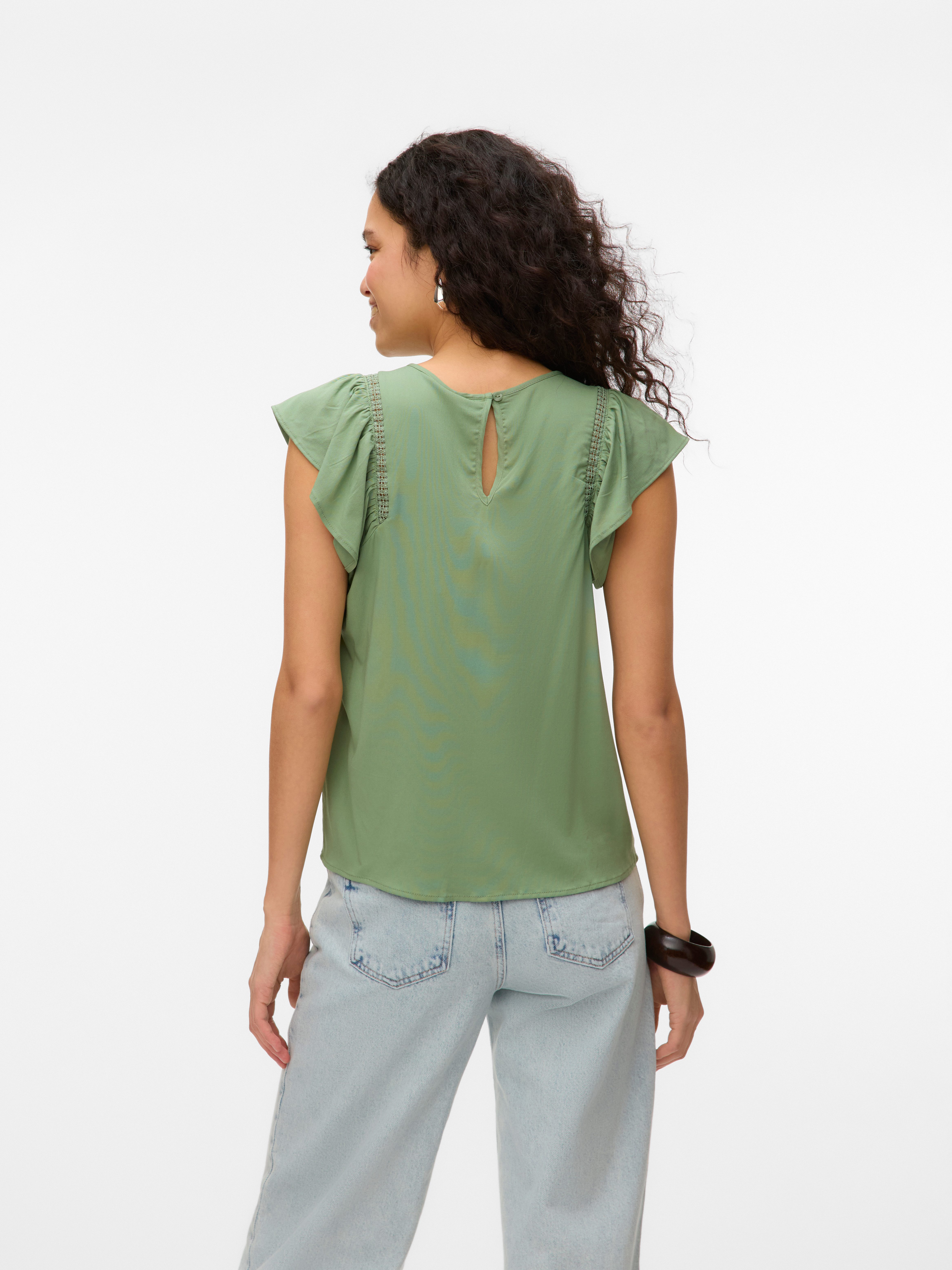 Vero Moda Blouse met korte mouwen VMBELLA SS LACE TOP WVN GA NOOS
