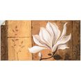 artland artprint magnolia aan goud-bruin in vele afmetingen  productsoorten - artprint van aluminium - artprint voor buiten, artprint op linnen, poster, muursticker - wandfolie ook geschikt voor de badkamer (1 stuk) beige