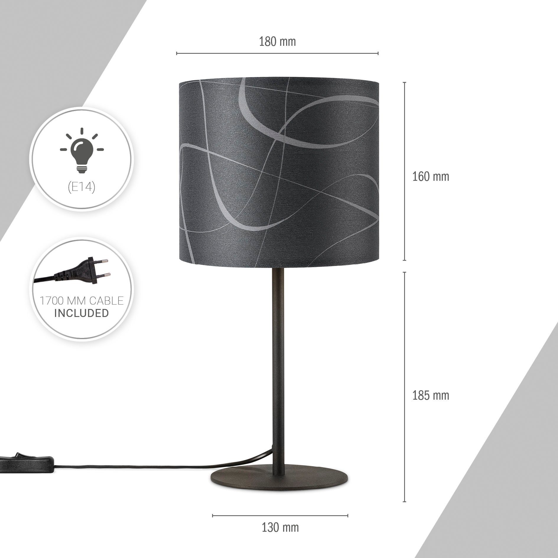 Paco Home Tafellamp Luca Tribal Retro nachtlamp met patroon E14 voor slaapkamer modern uni