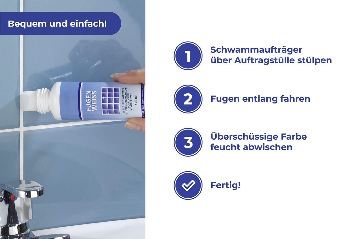 Maximex Vloerwisserset Voegenreiniging 2 x voegwit met sponsaanbrenger en voegborstel (set, 3-delig)