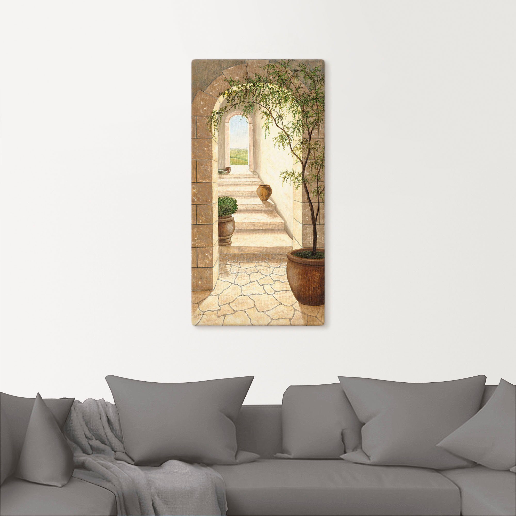 Artland Artprint Toscaanse doorgang als artprint van aluminium, artprint voor buiten, artprint op linnen, poster, muursticker