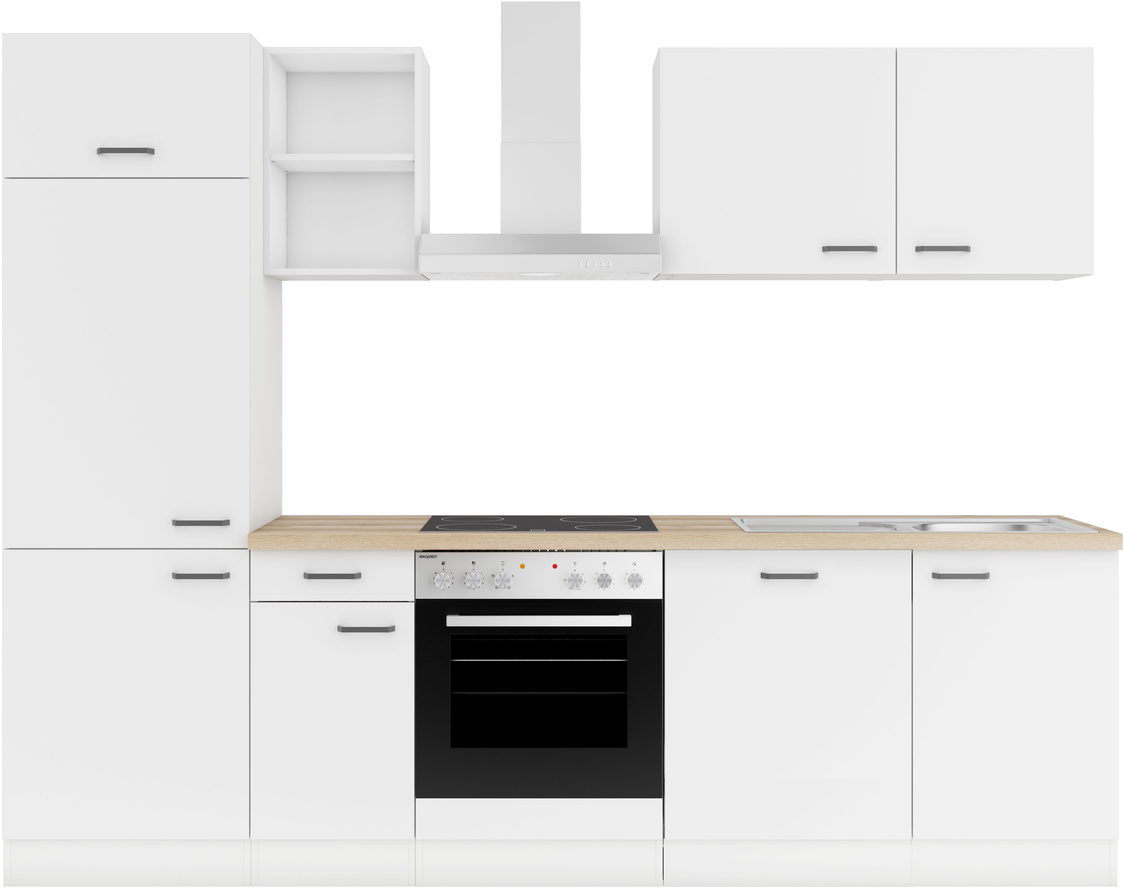OPTIFIT Keukenblok Ester Breedte 270 cm, optioneel met E-apparaten, aan de zijkant omkeerbaar