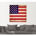 artland artprint vs amerikaanse vlag als artprint van aluminium, artprint op linnen, muursticker of poster in verschillende maten rood