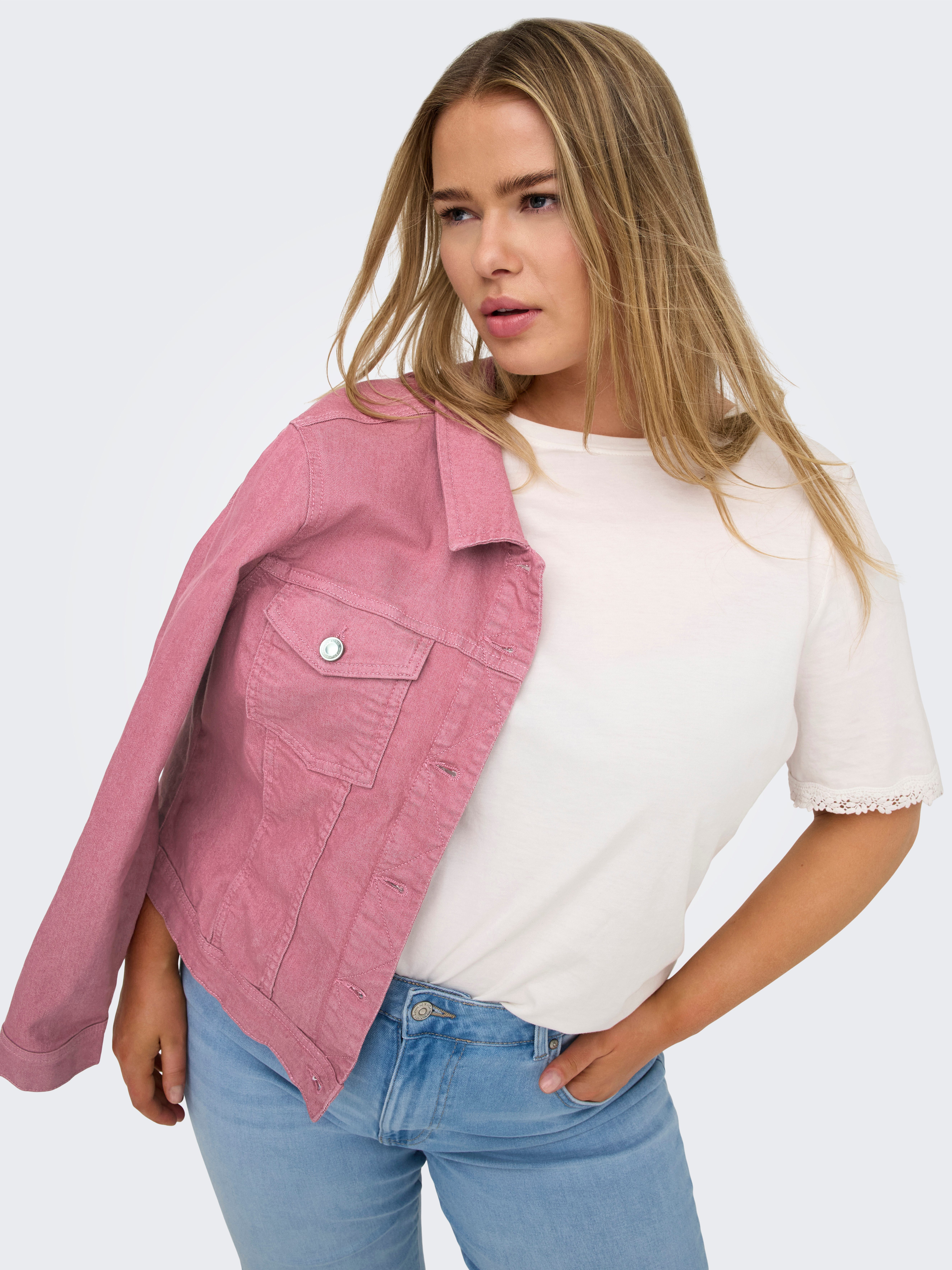 ONLY CARMAKOMA Jeansjack CARWESPA COLOUR DENIM JACKET DNM