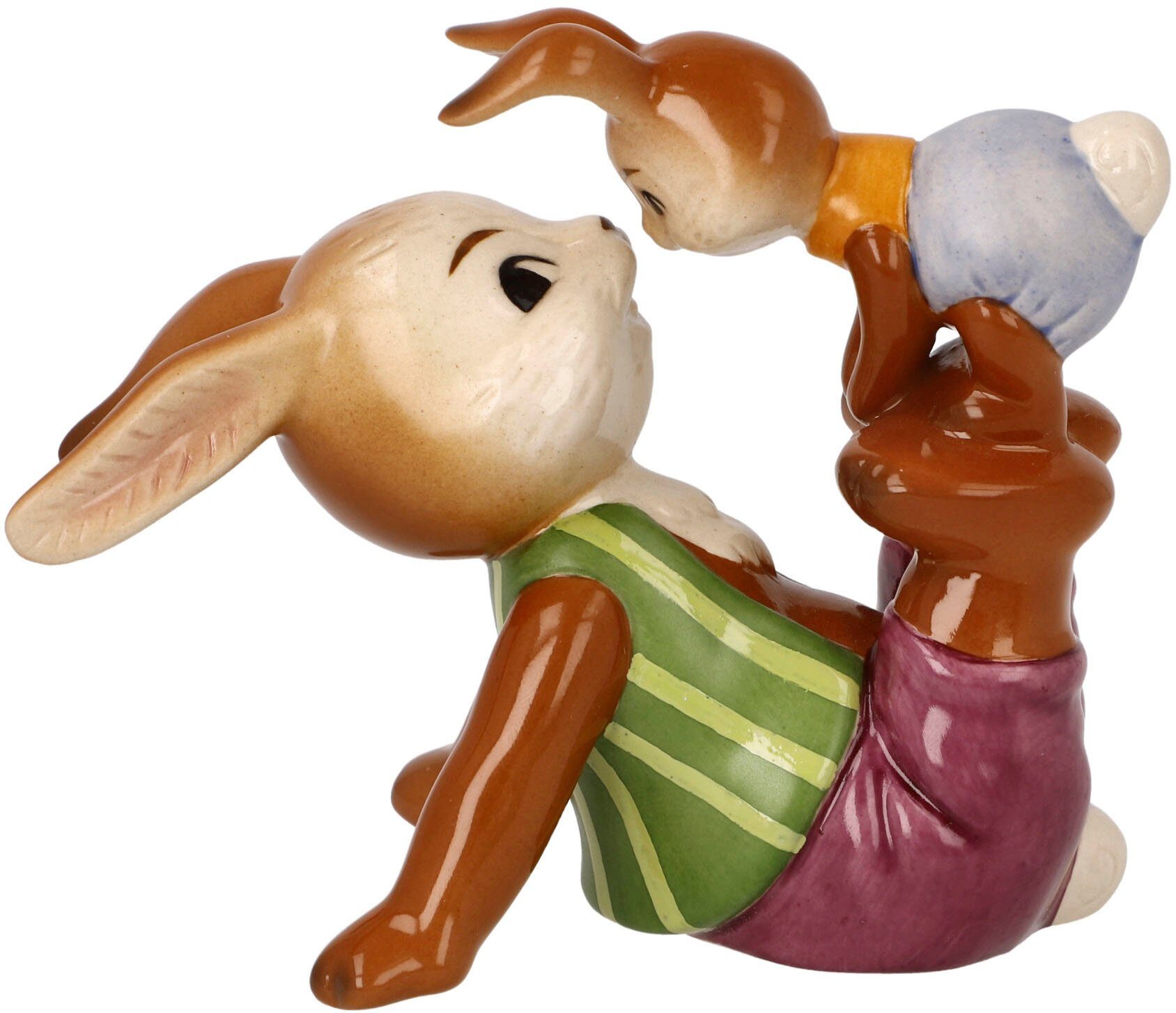 Goebel Paashaas Brutaal Dachs Verzamelfiguur, konijn vader met konijn kind (1 stuk)