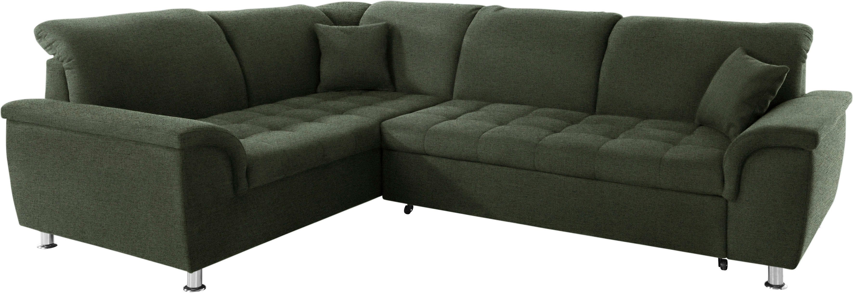 DOMO collection Hoekbank Franzi, tijdloos en elegant, moderne zittingstikking, L-Vorm