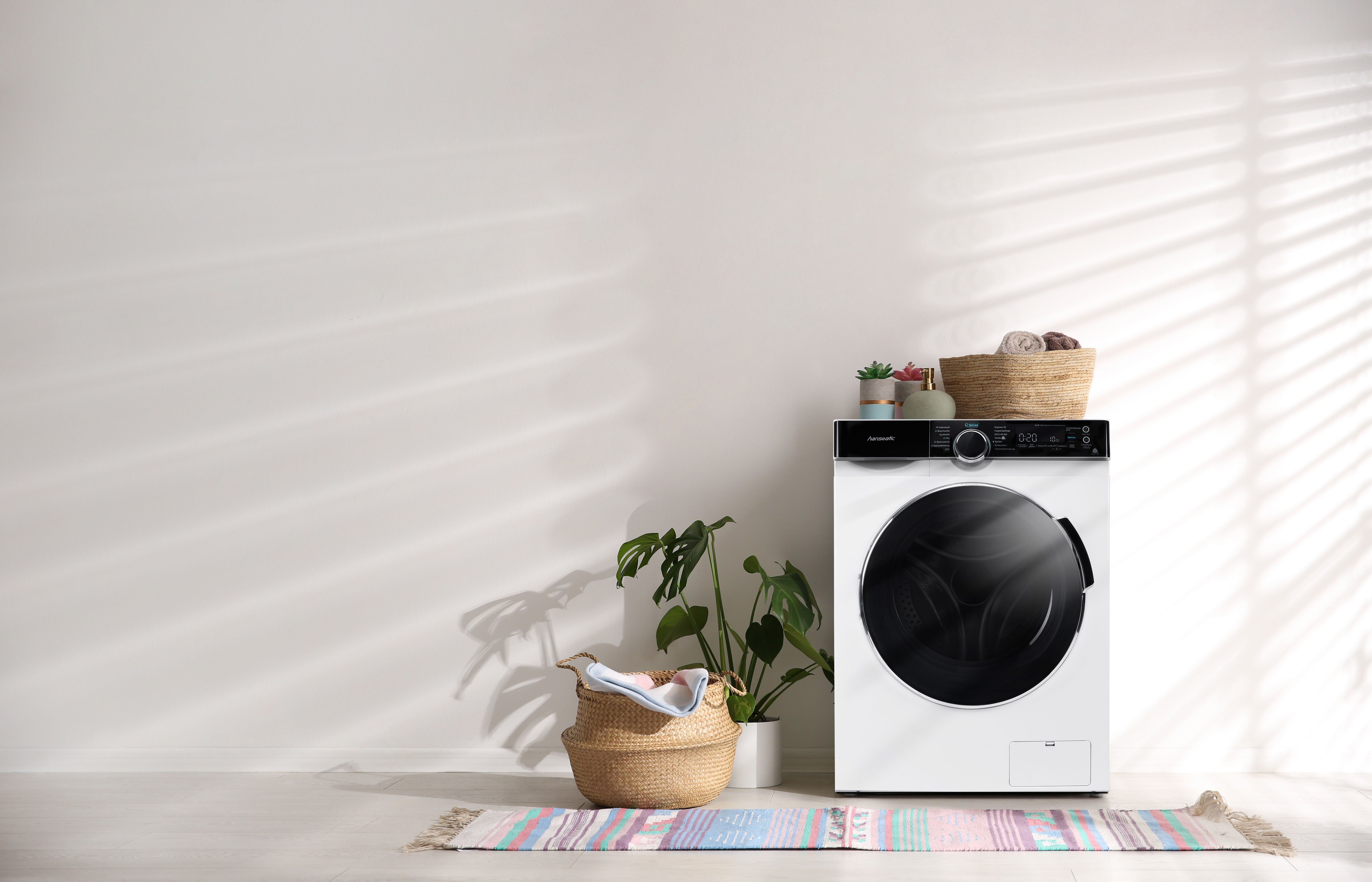 Hanseatic Wasmachine HWMK714A, Automatische dosering, nachtwasprogramma, overloopbeveiliging, stoomoptie