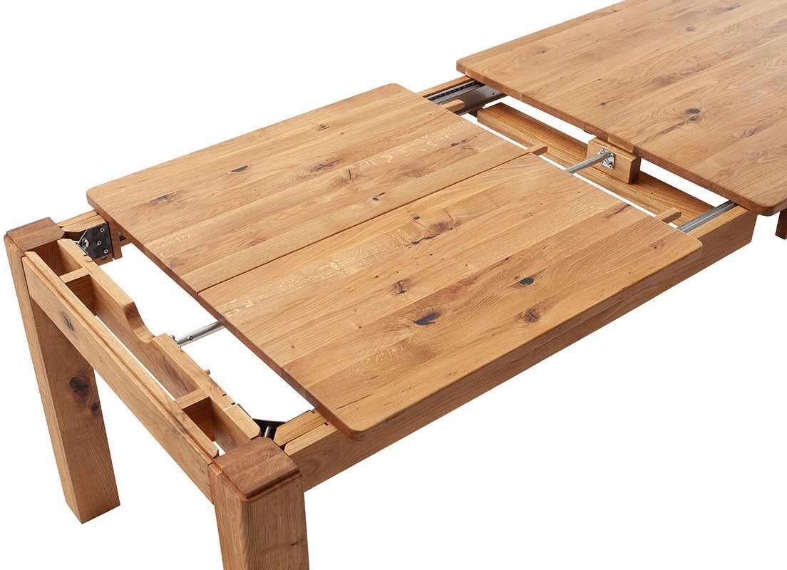 MCA furniture Eettafel ETNA 4-poot tafel Massief hout, doorlopende lamel, blokvoet 10x10 cm, tafelblad 2,5 cm