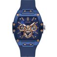 guess multifunctioneel horloge phoenix, gw0203g7 blauw