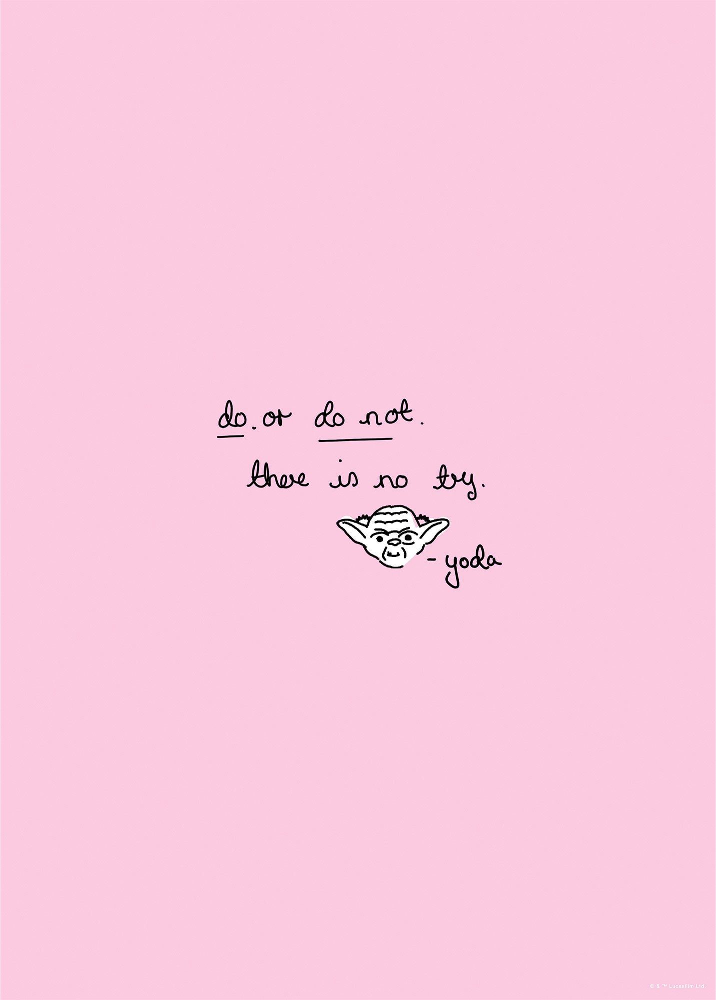 Komar Wanddecoratie Star Wars Quote Yoda Cute Wanddecoratie voor de kinderkamer - zonder lijst (1 stuk)