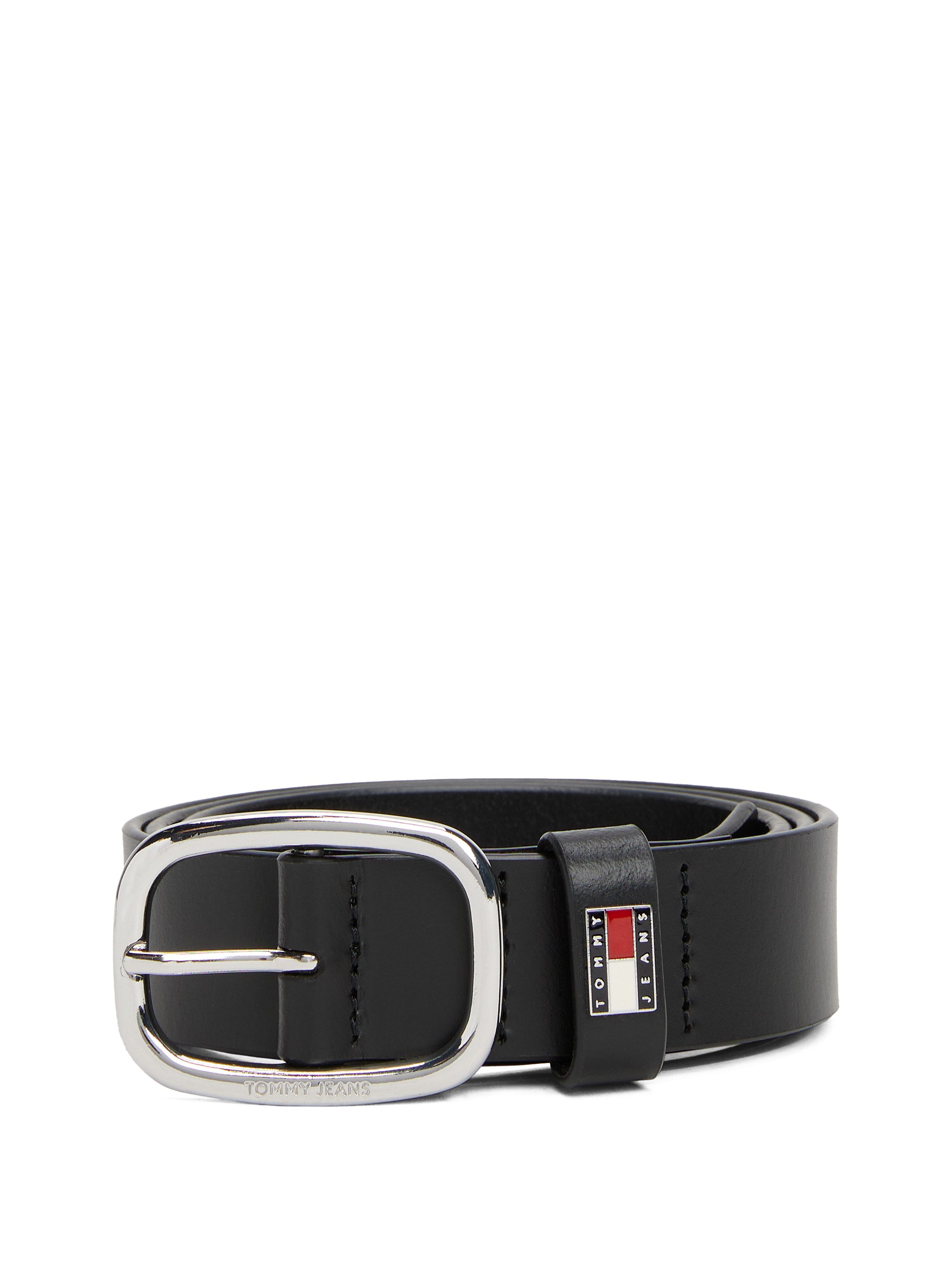 TOMMY JEANS Leren riem TJW OVAL 3.0 Ovale eenvoudig pin sluiting en logo op de sluiting