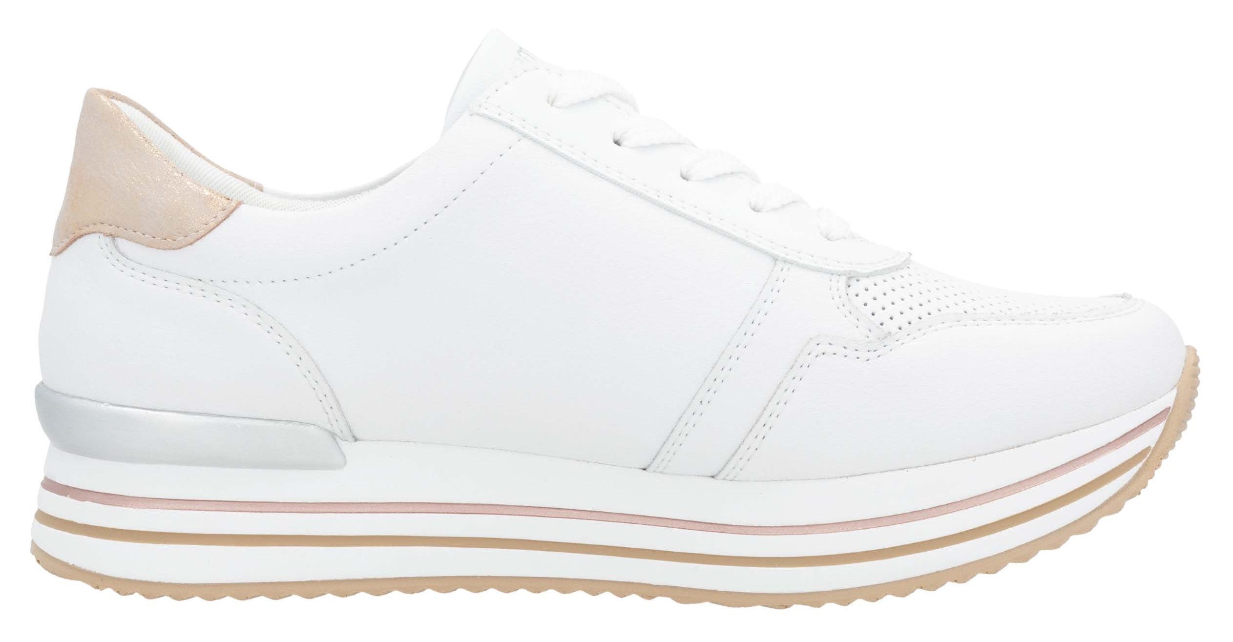 Remonte Plateausneakers , vrijetijdsschoen, lage schoen, veterschoen met zijrits