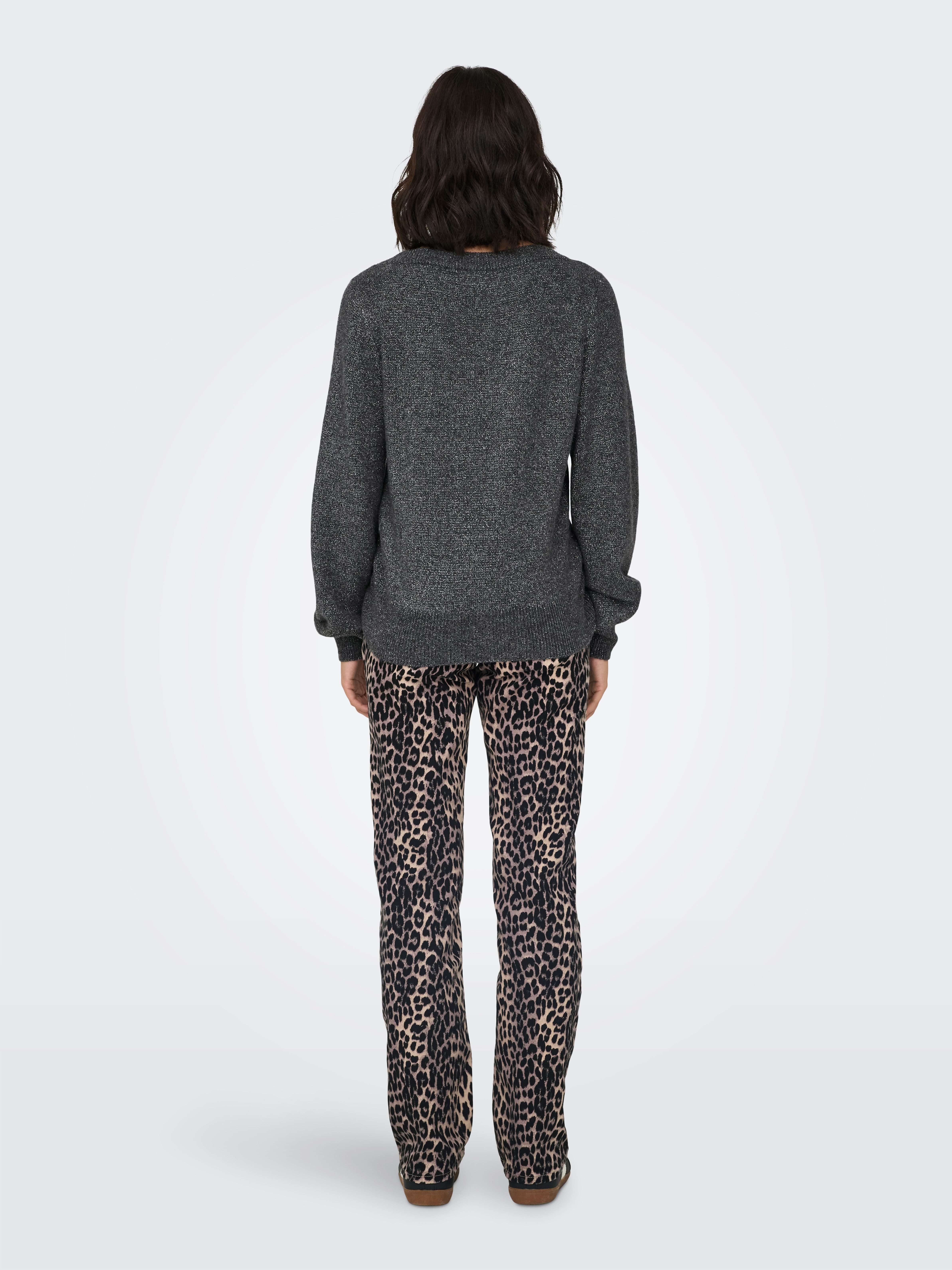 JDY Gebreide trui JDYRUE GLITTER L/S BOAT PULLOVE KNT NOOS