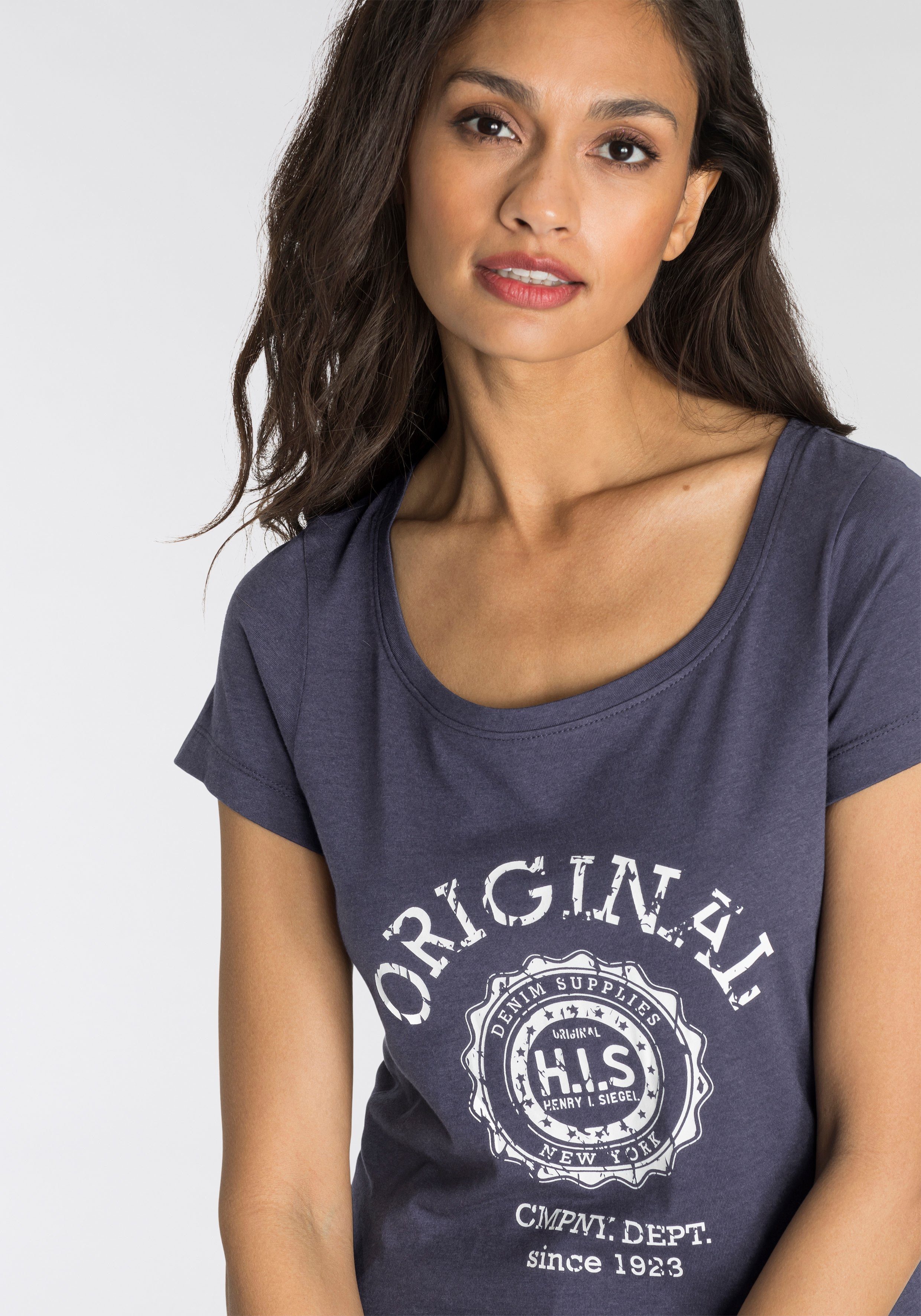 H.I.S Shirt met korte mouwen met heritage-print van h.i.s