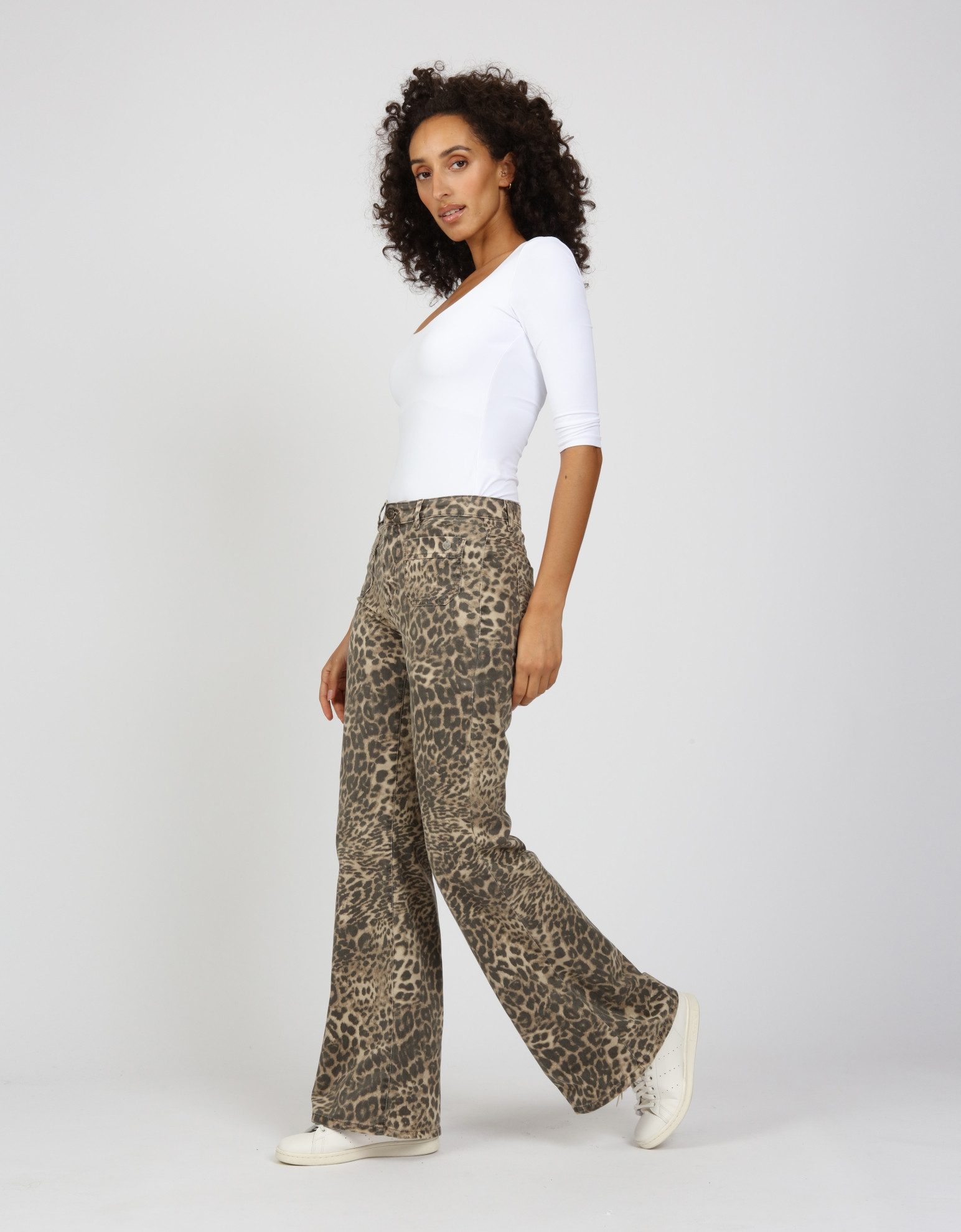 GANG Bootcut jeans 94 JESSI FLARED met trendy luipaardmotief