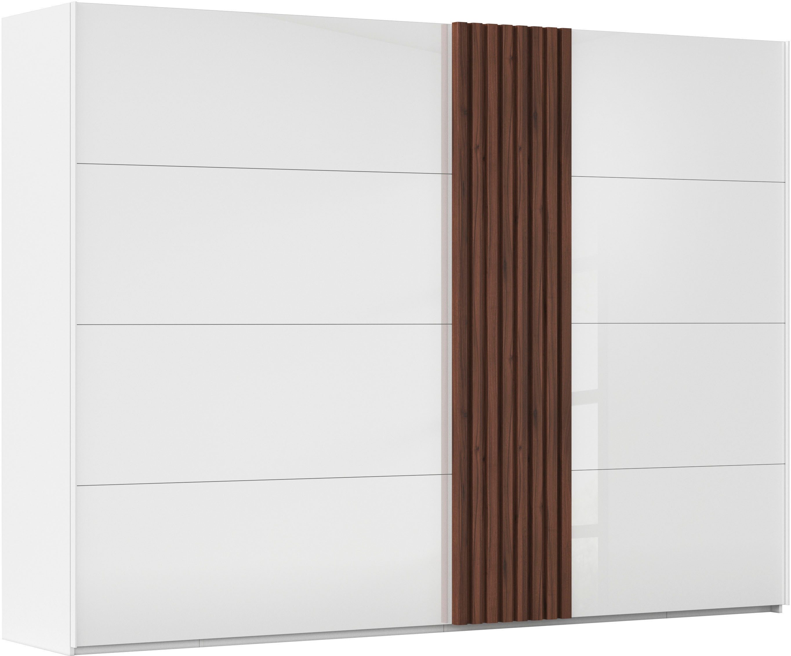 rauch Schuifdeurkast Kledingkast kast garderobe linnenkast TEGIO met hoogwaardige houtdecoratie en glazen front made in germany zweefdeurkasten maat