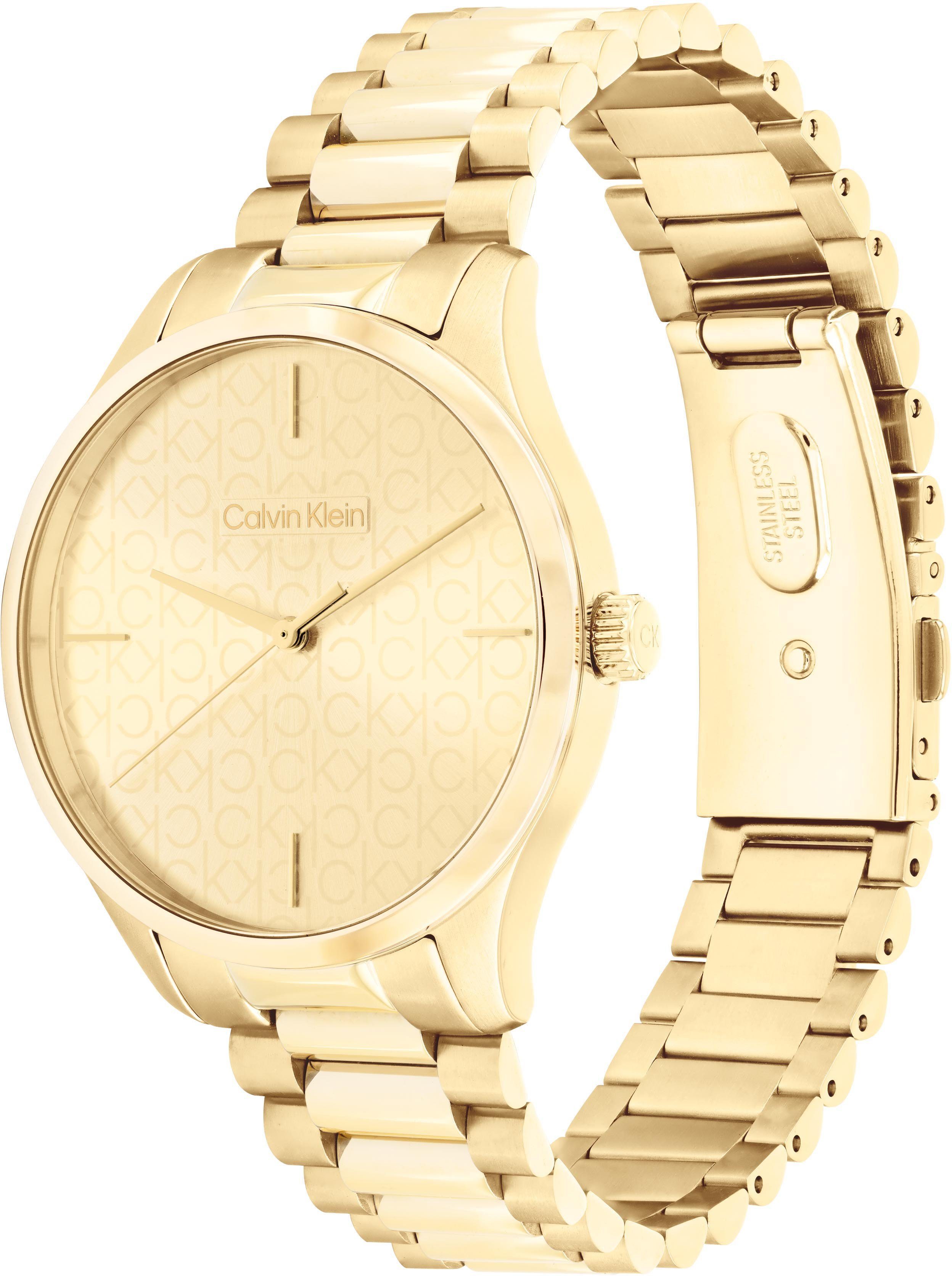 Calvin Klein Kwartshorloge Iconic Polshorloge, dameshorloge, mineraalglas, roestvrijstalen armband