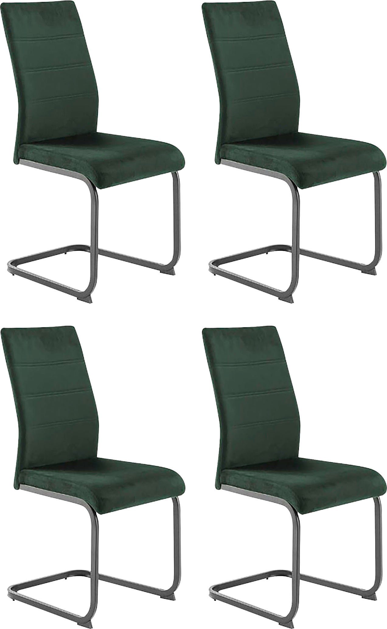 MCA furniture Vrijdragende stoel MCA TICINO schommelstoel (4-pack), schommelstoelen, schommelaar, comfortabele zithoogte ca. 48 cm zweefstoelen groen