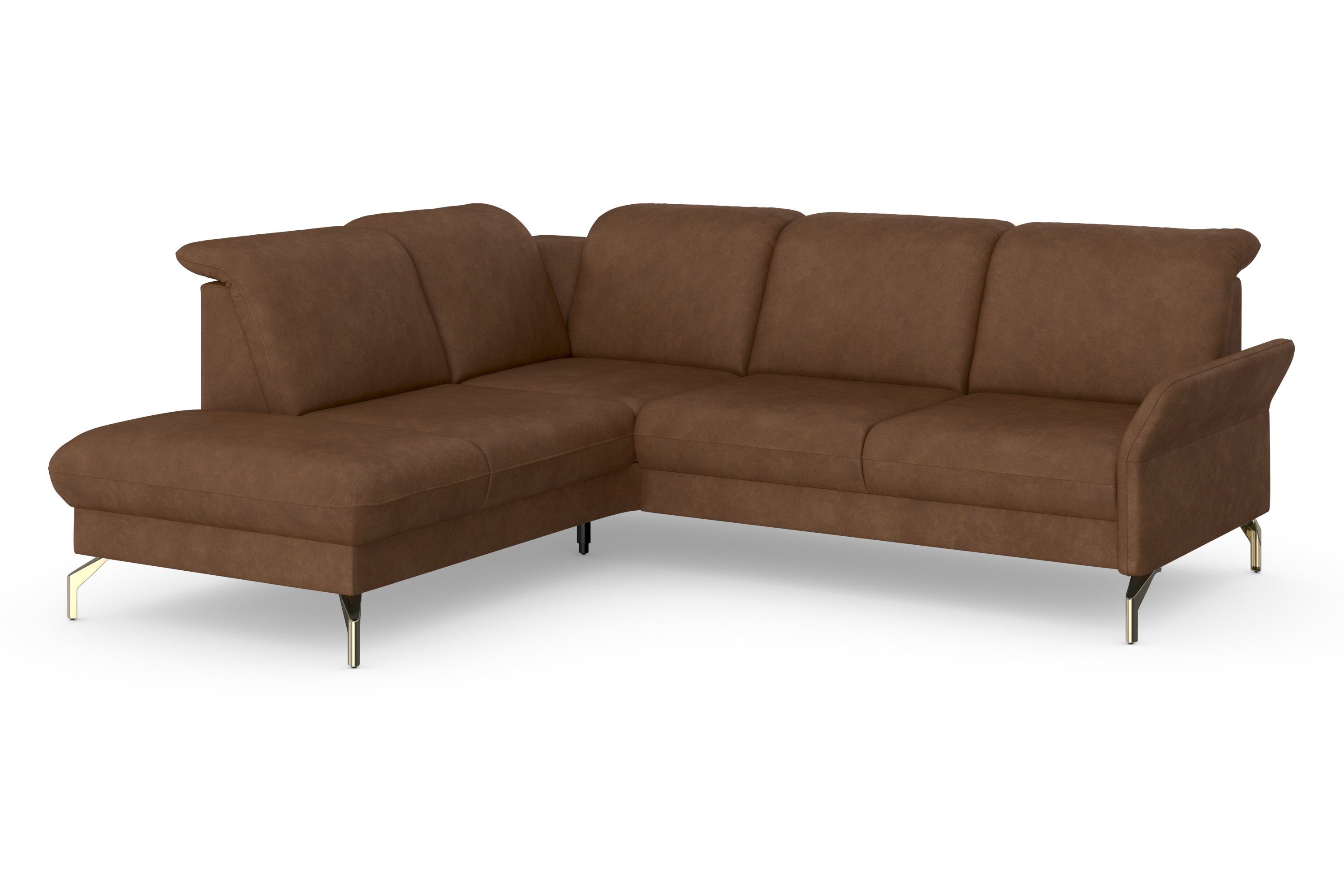 sit&more Hoekbank Fashion L-vorm naar keuze met verstelbare hoofdsteun, uittrekzitting, motorisch, nikkel poten