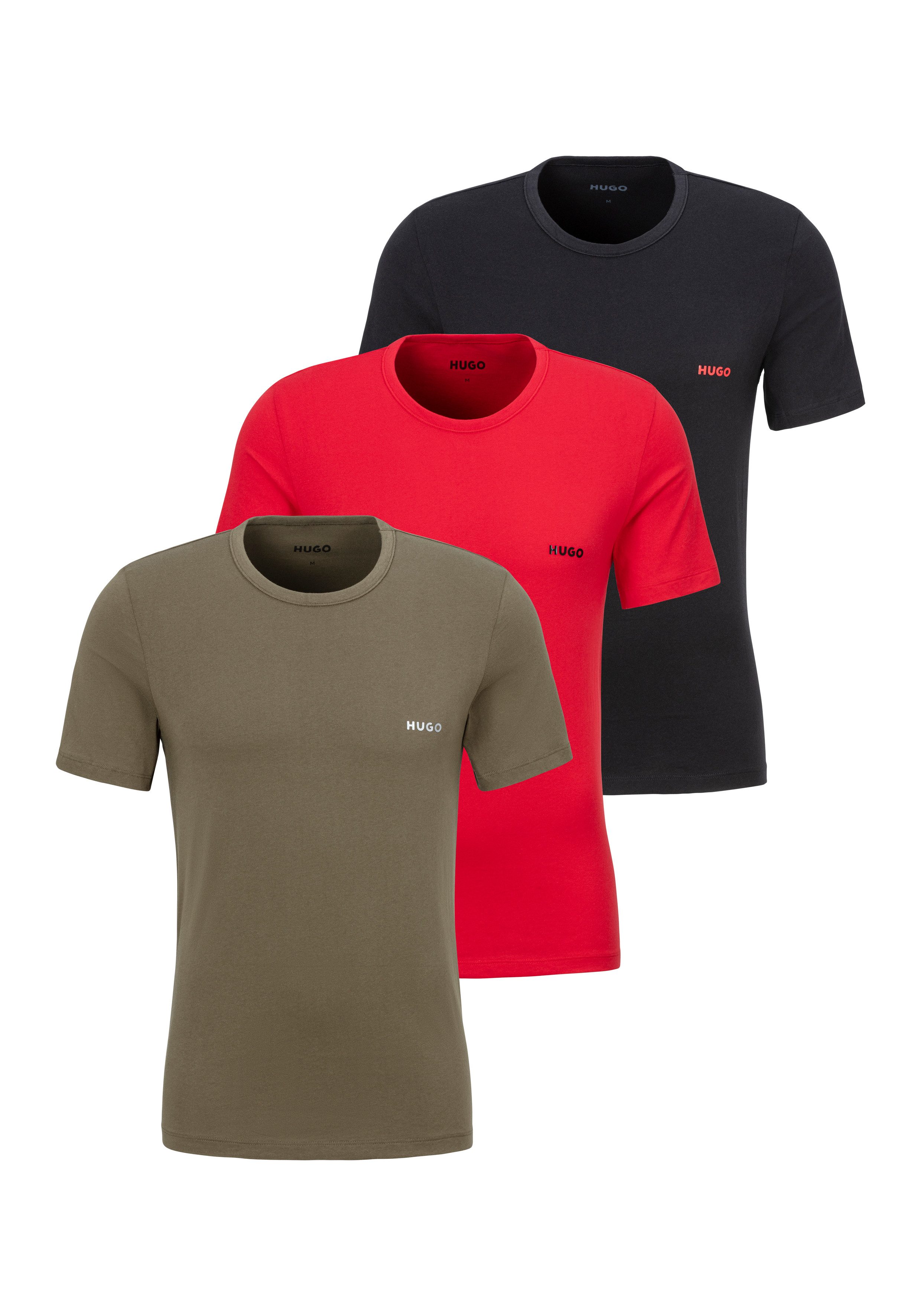 HUGO underwear T-shirt met een ronde hals (3-delig Set van 3)
