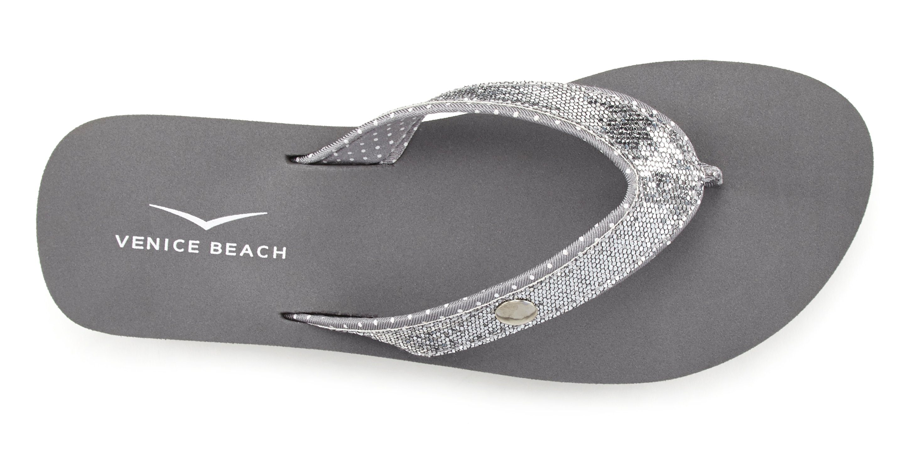 Venice Beach Badslippers Sandaal, pantoletten, badschoenen ultralicht met glitterband VEGAN