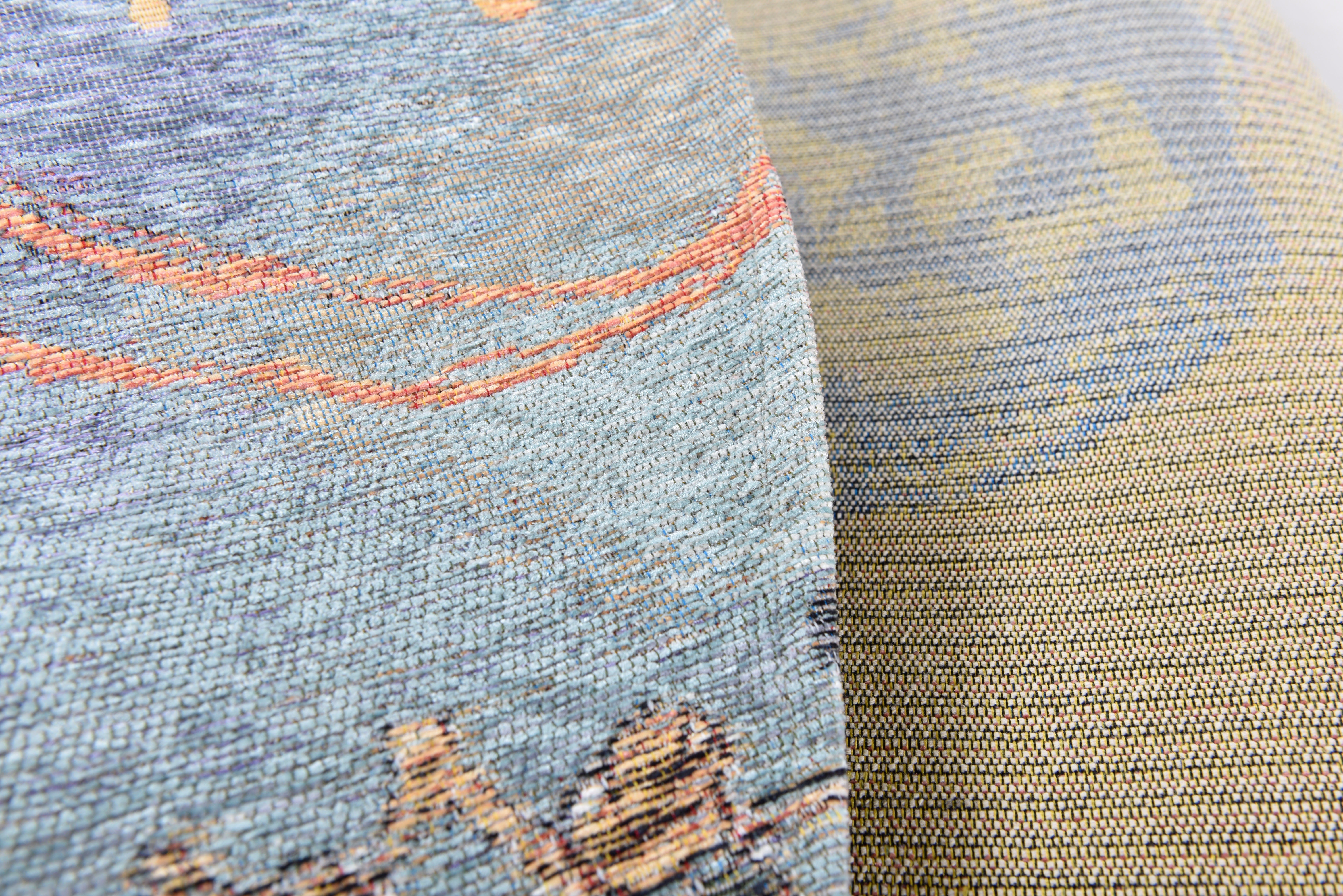 Gino Falcone Vloerkleed Cosima-106 plat geweven jacquard-vloerkleed, met chenillegaren, modern design
