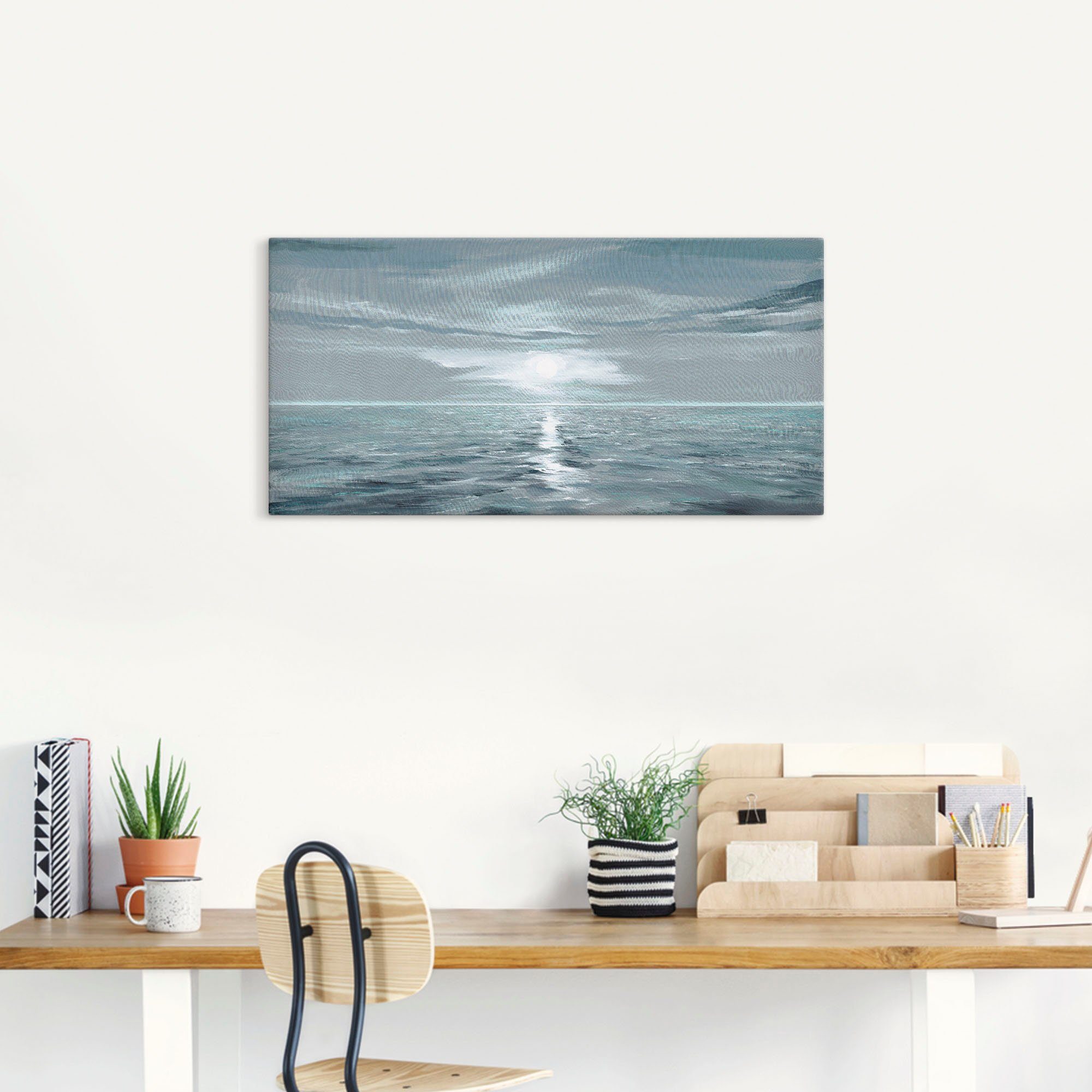 Artland Artprint Ijsblauwe zee als artprint van aluminium, artprint voor buiten, artprint op linnen, poster, muursticker