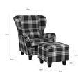 home affaire fauteuil oliver inclusief hocker, structuur fijn, ruitmotief (2 stuks) bruin