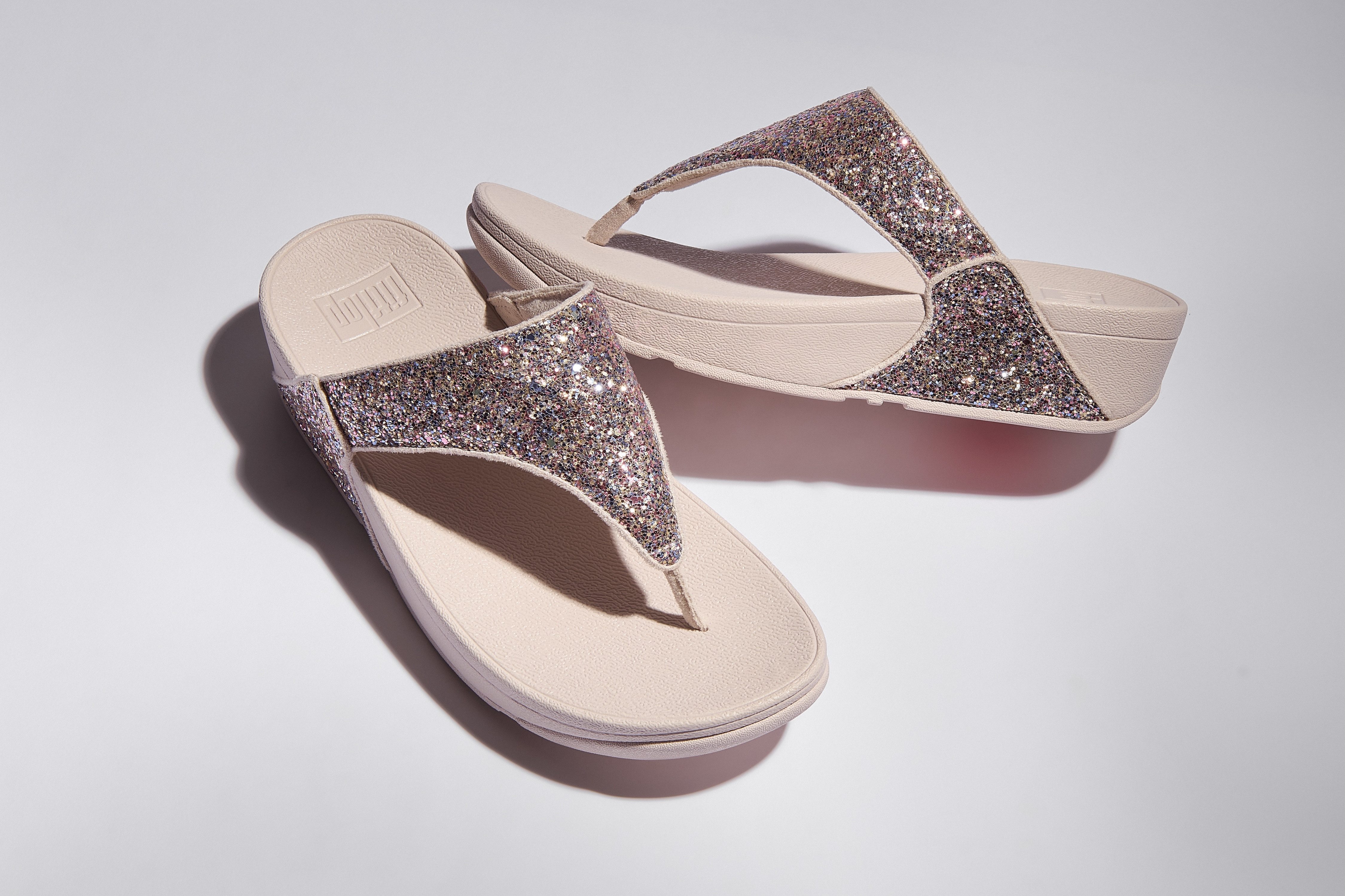 Fitflop Teenslippers LULU , dianette, pantoffel, slides met kleurrijke glitter