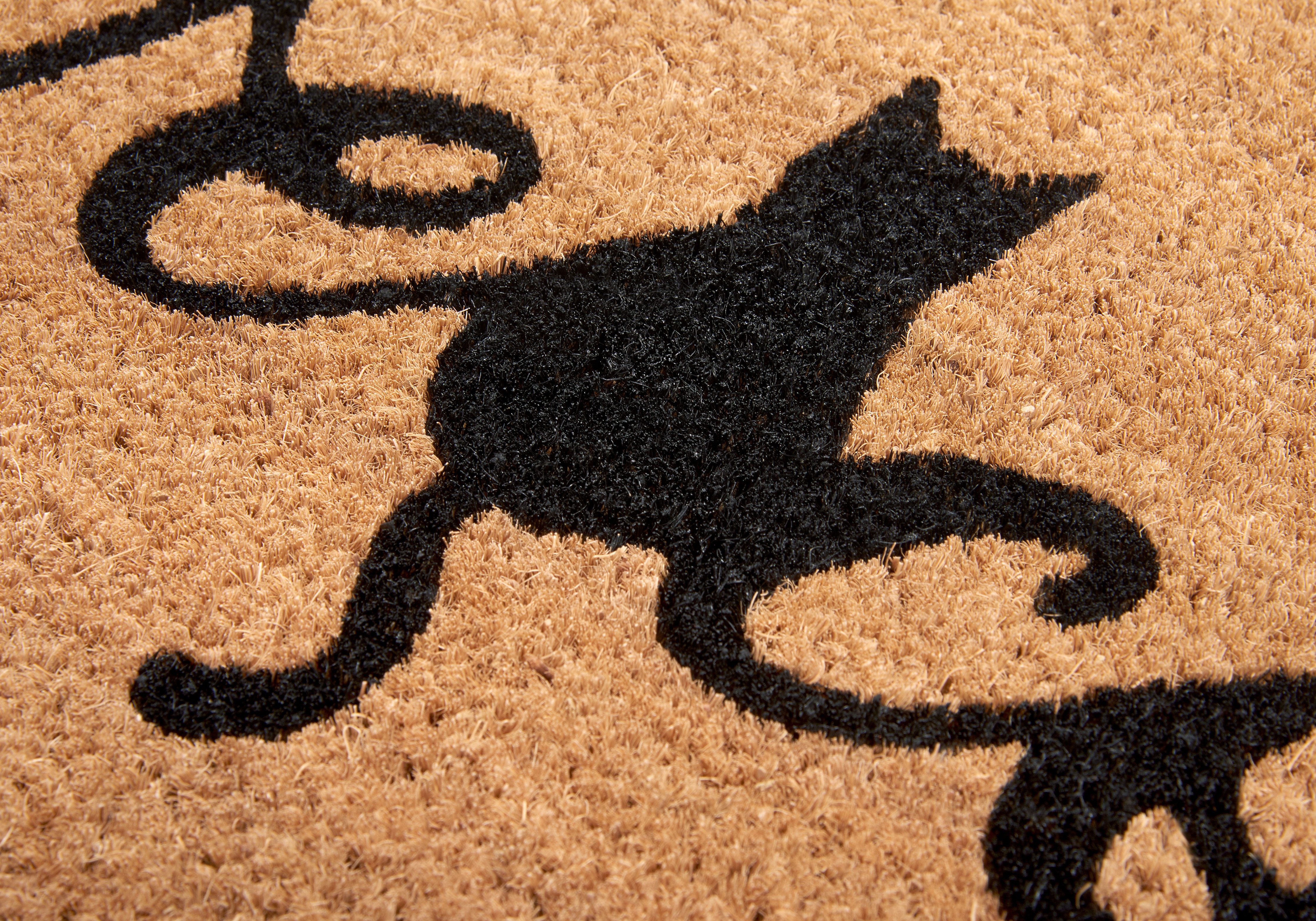 HANSE Home Mat Mix Mats Kokos Cat Paws Welcome, deurmat Kokos, vuilopvangmat, outdoor, antislip, binnen, kokosmat, gang