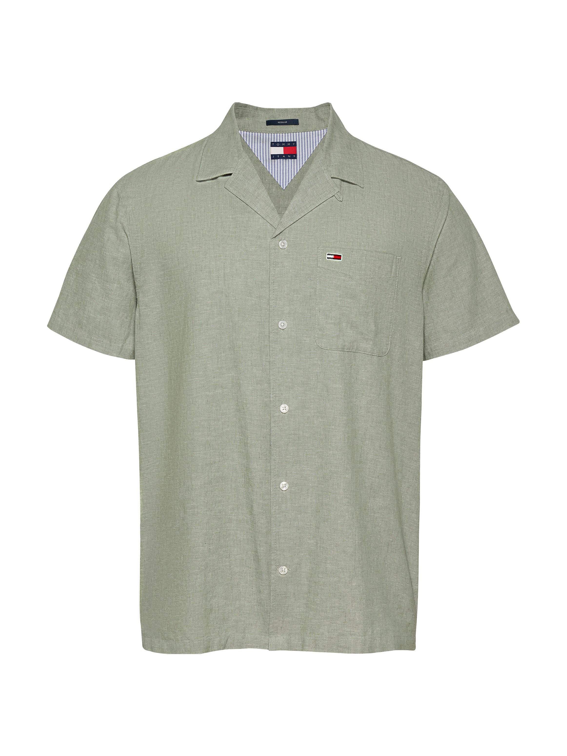 Tommy Jeans Plus Overhemd met korte mouwen TJM LINEN BLEND CAMP SS EXT