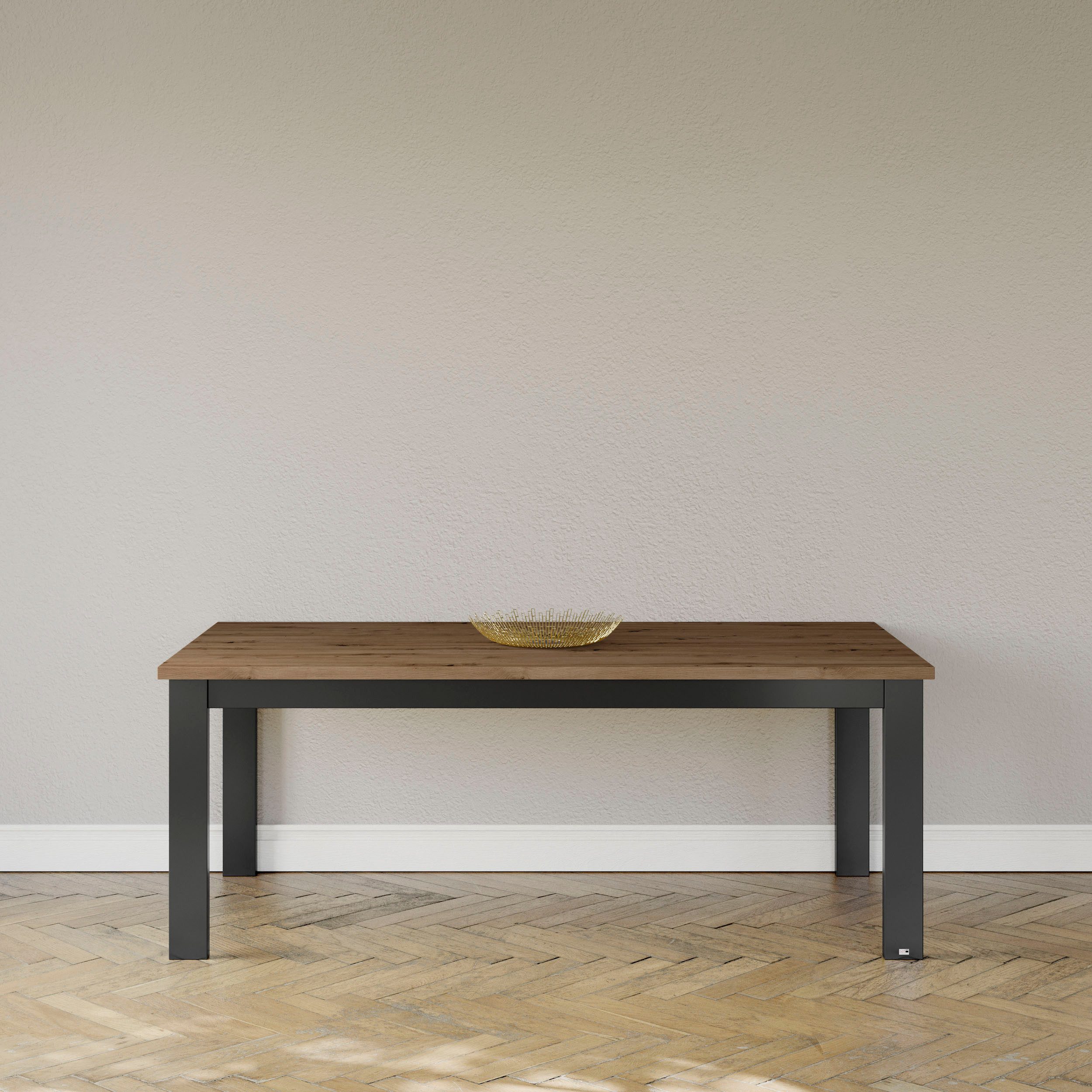set one by Musterring Eettafel York in 3 kleurvarianten en 4 maten verkrijgbaar, met eiken plaat