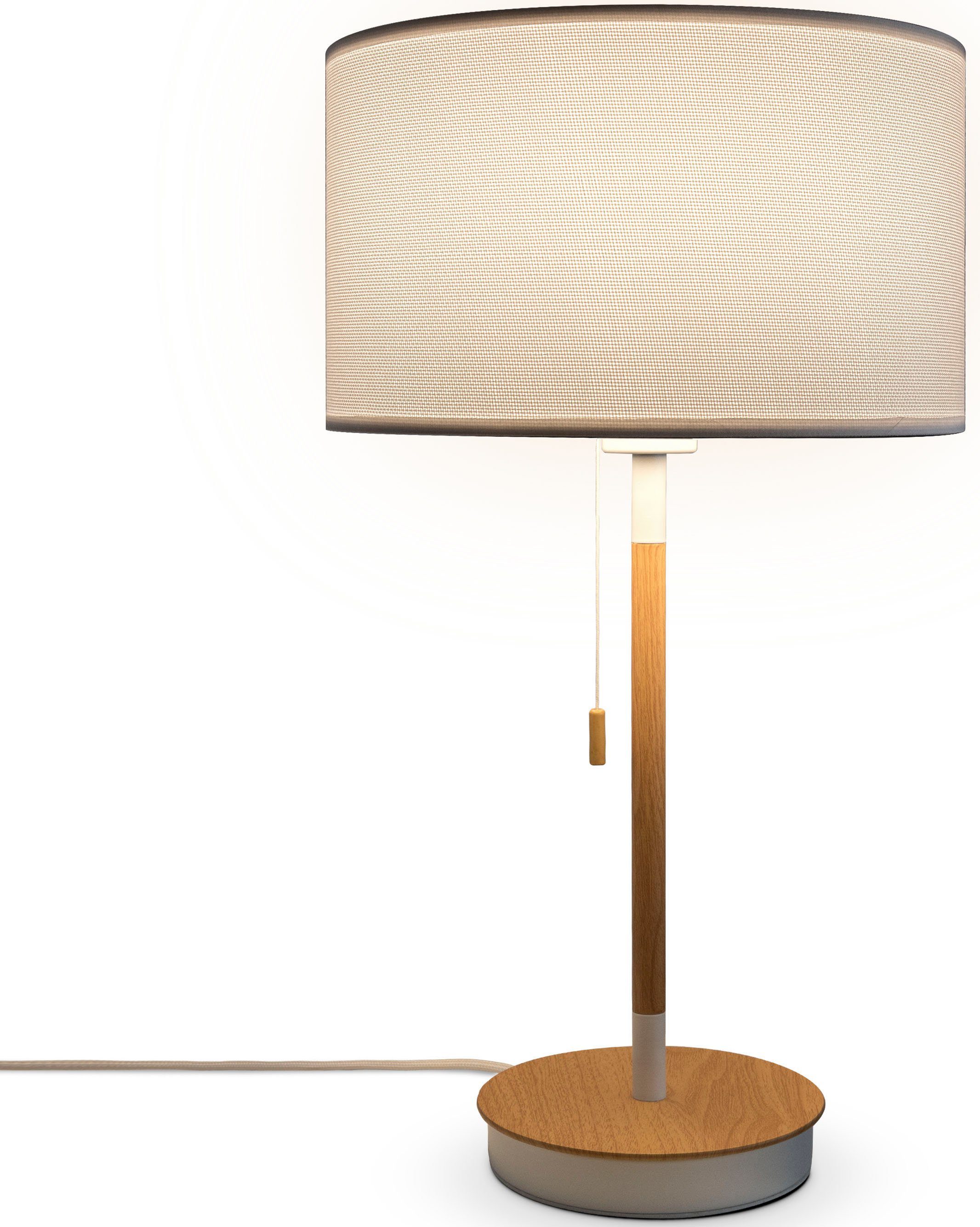 Paco Home Tafellamp EK CA UNI COLOR Nacht met schakelaar stoffen lamp vintage Scandinavisch