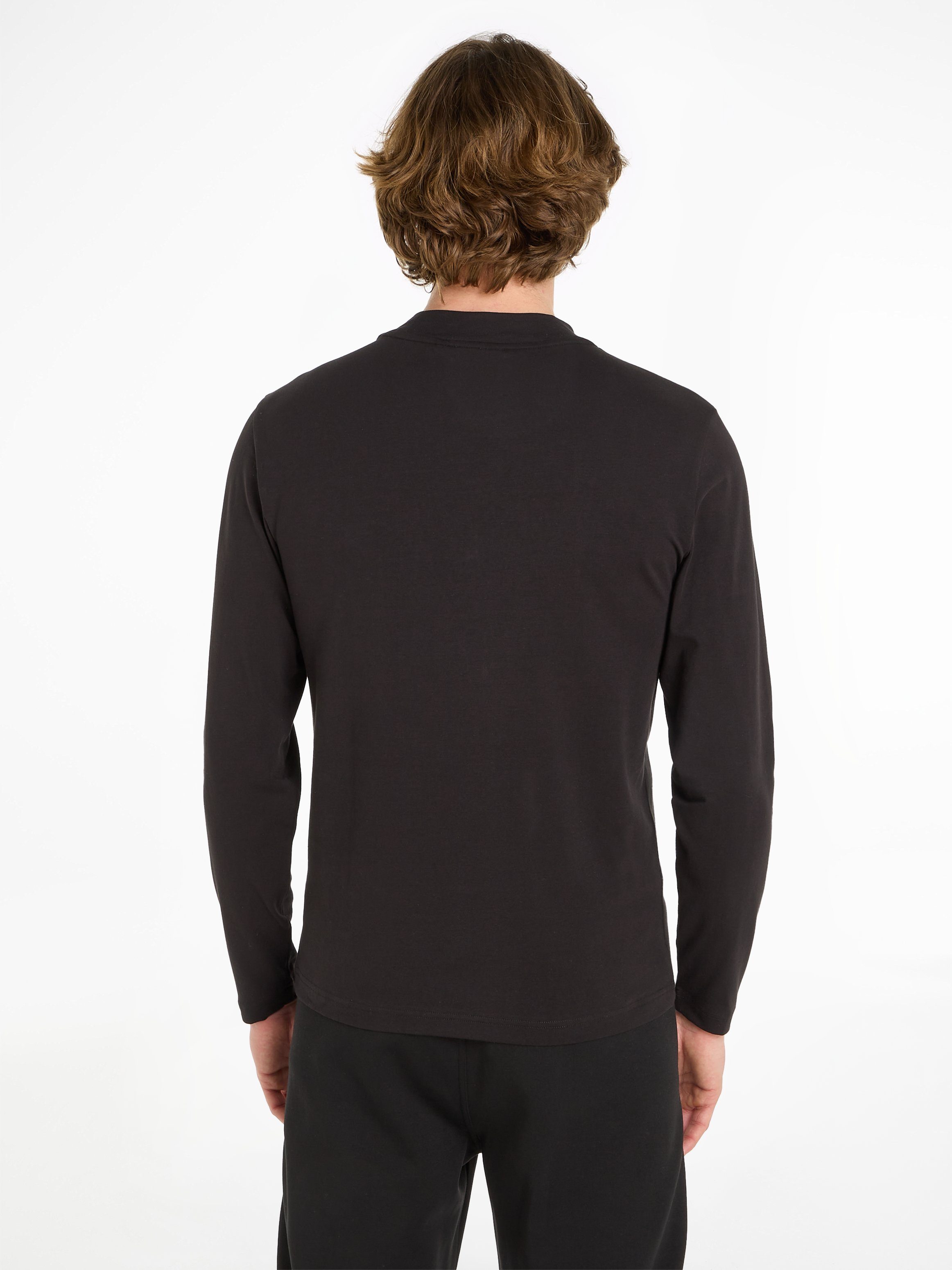 Calvin Klein Shirt met lange mouwen LOGO MOCK NECK LS T-SHIRT