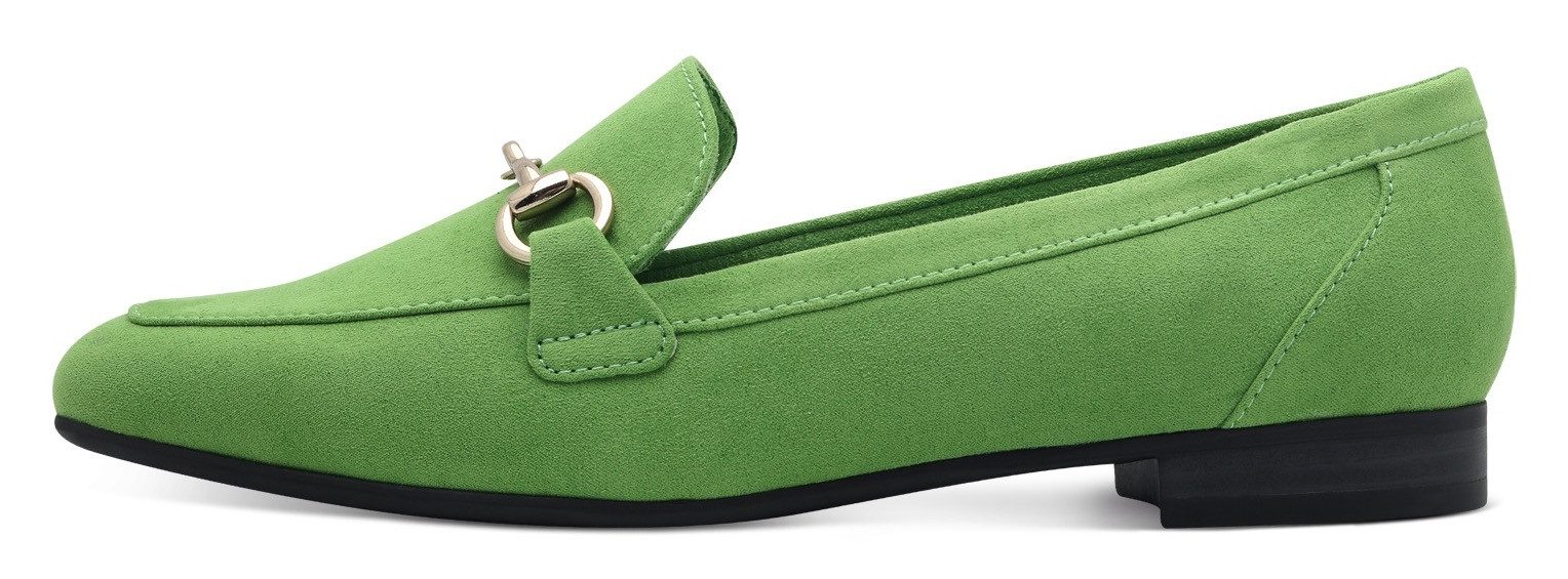 Marco Tozzi Instappers , blokhak, loafer, businessschoen met siergesp