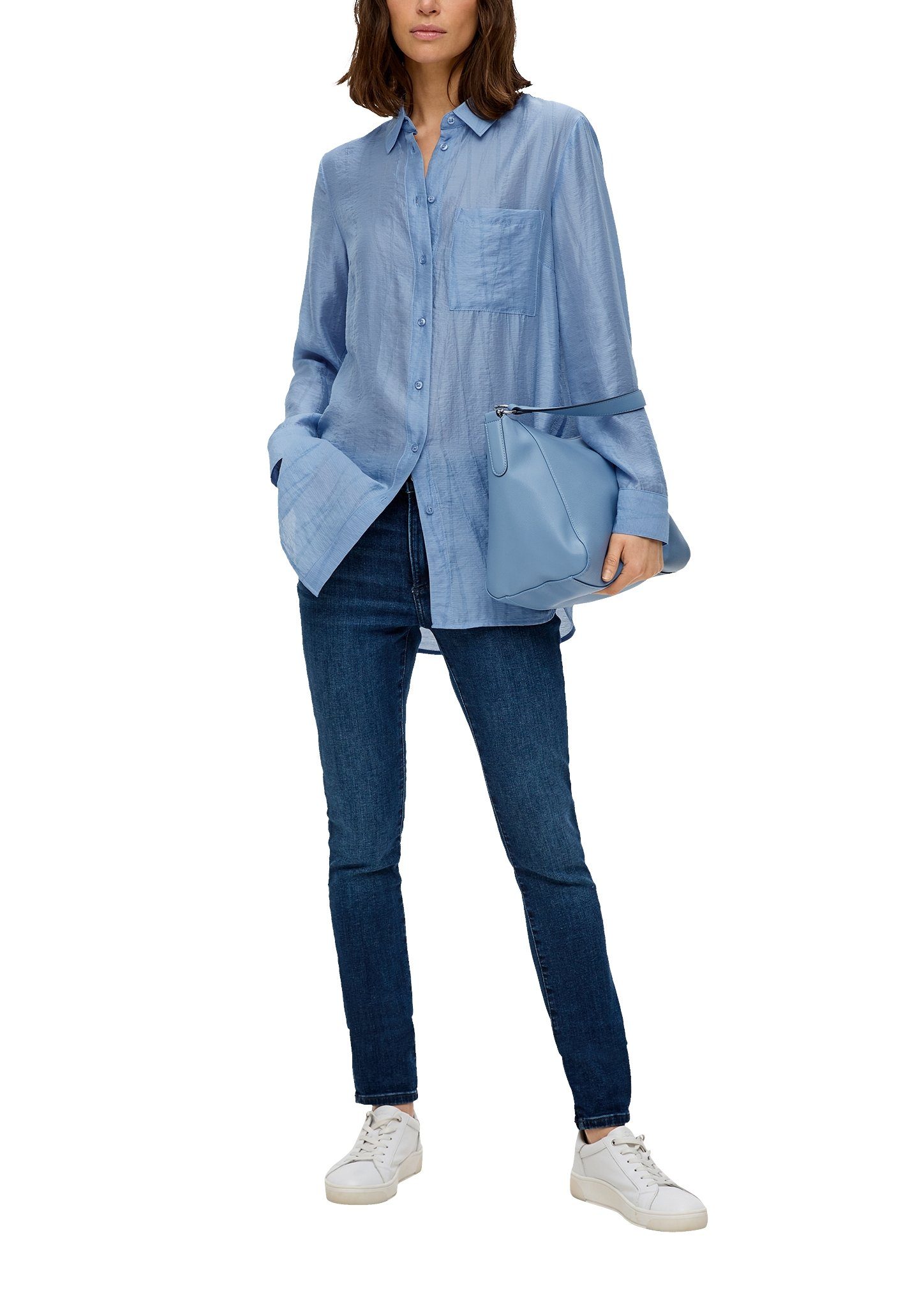s.Oliver Lange blouse met semi-transparante patroonstructuur