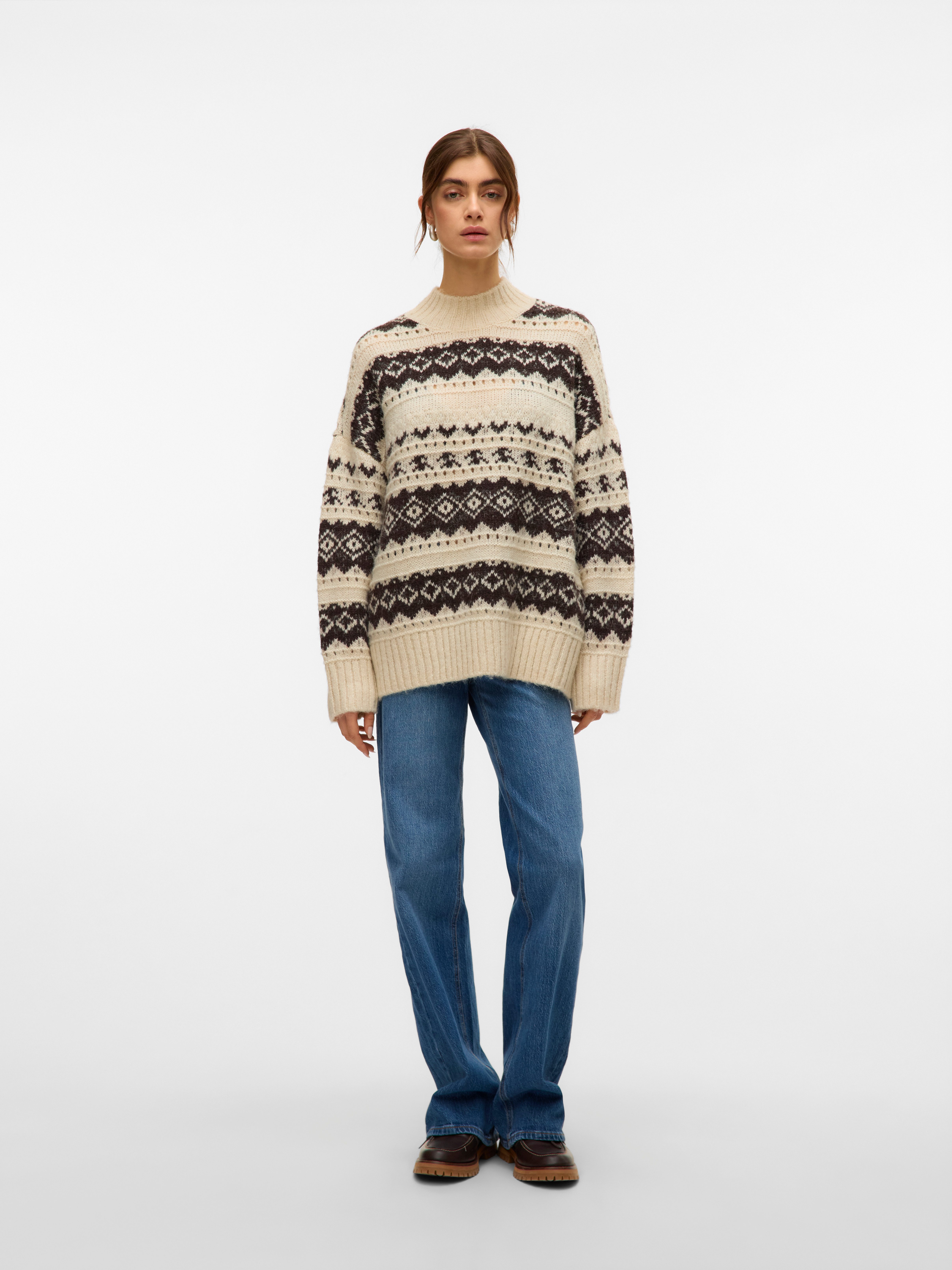 Vero Moda Gebreide trui VMAMPLE LS HIGH NECK PULLOVER BOO