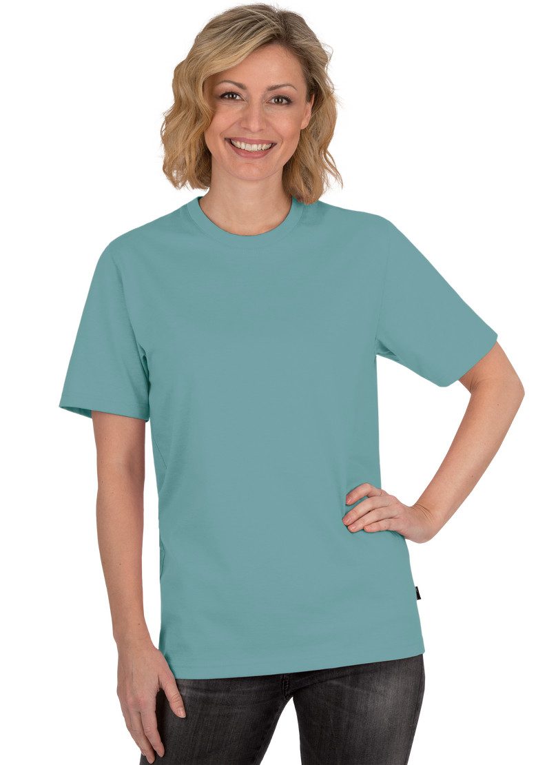 Trigema T-shirt Trigema T-shirt DELUXE katoen (1-delig) dames t-shirts maat S groen