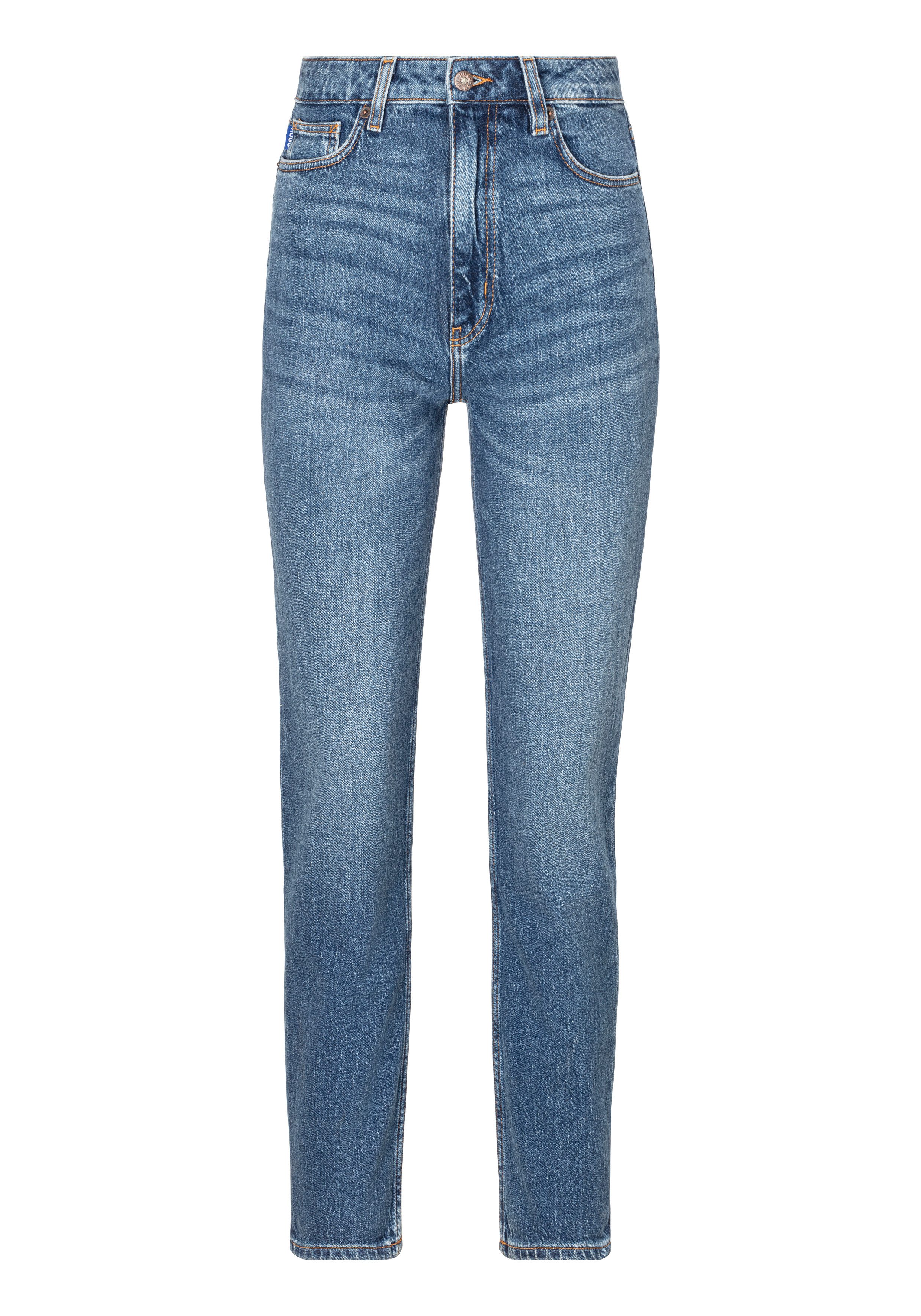 HUGO Blue Mom jeans Noe_B Straight fit jeans met hoge taille