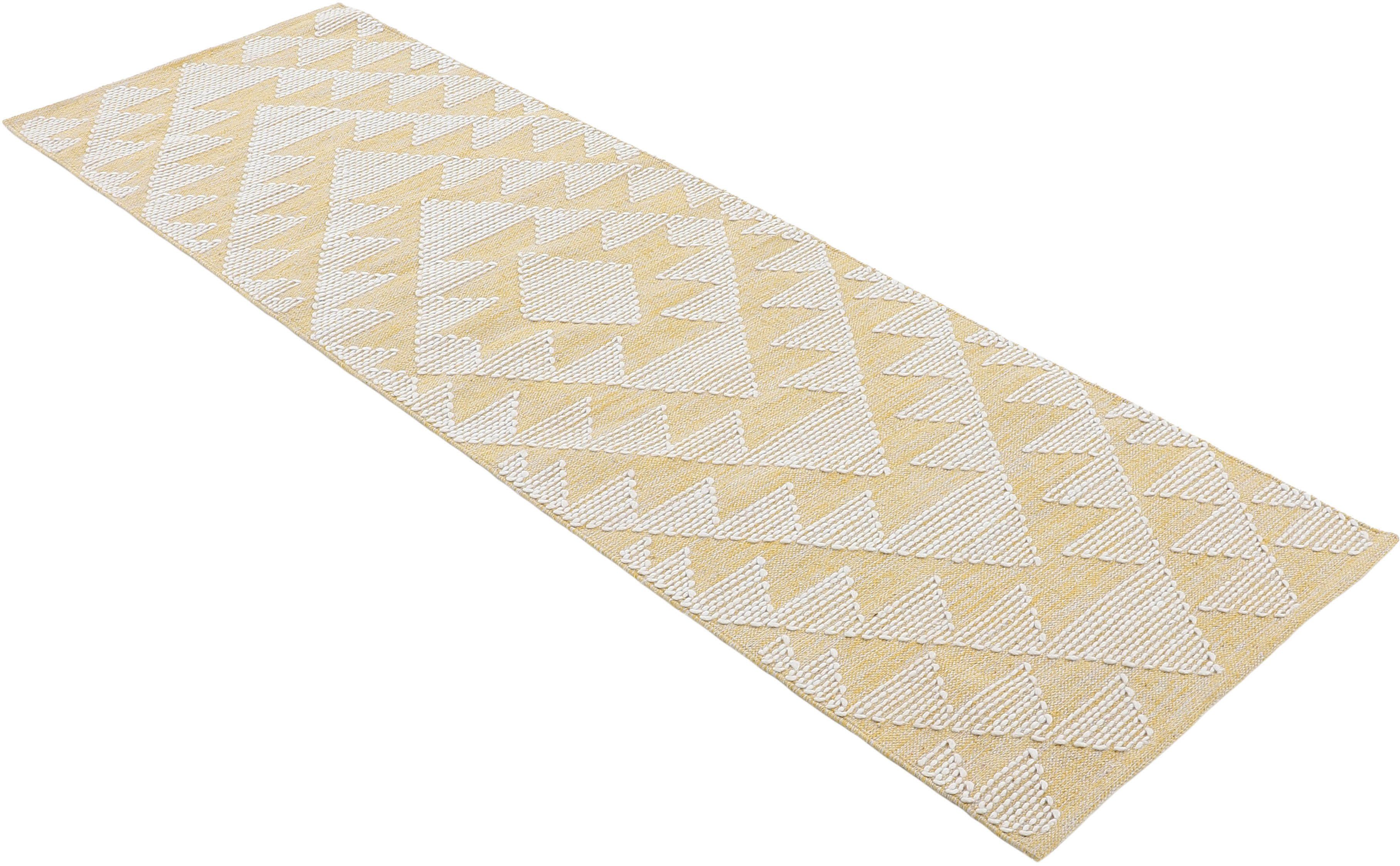carpetfine Loper Kelim Durry Handgeweven, geometrisch, hoog-laag effect, handgeweven, 100% katoen