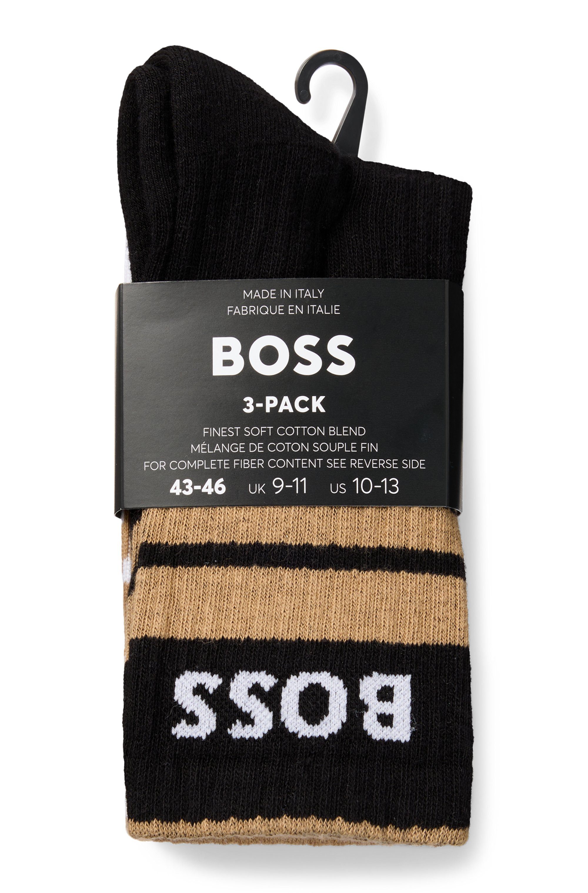 BOSS Vrijetijdssokken 3P QS Rib Stripe CC (set 3 paar)