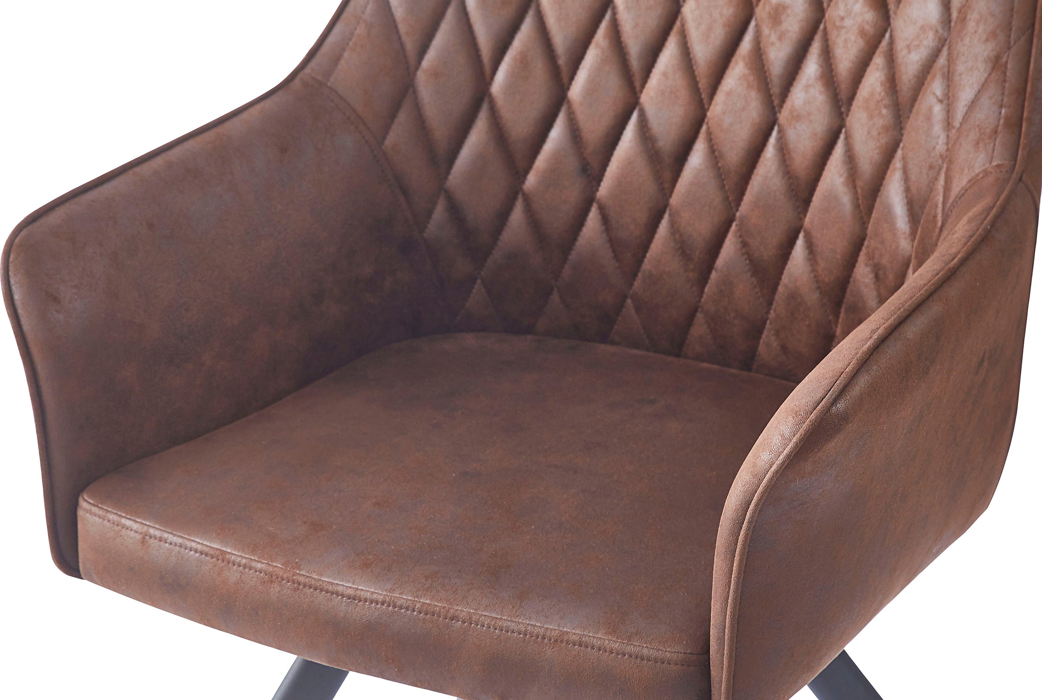 Kayoom Stoel Amber 225, elegante stoel met stiksel Elegante stoel met stiksels, moderne ijzeren poten (1 stuk)
