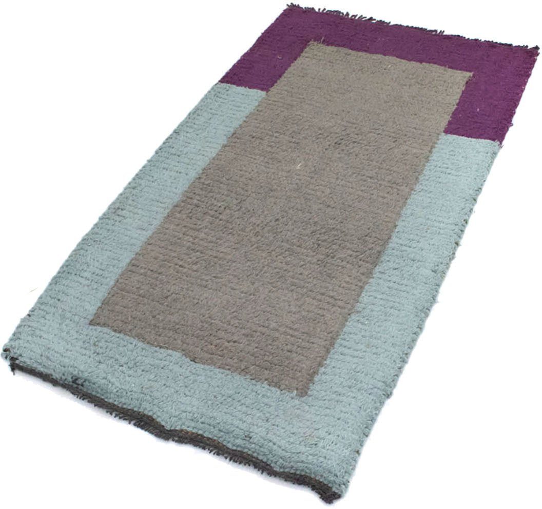 morgenland Wollen kleed Nepal Teppich handgeknüpft grau-Nepal Teppich - 140 x 70 cm - grau handgeknoopt