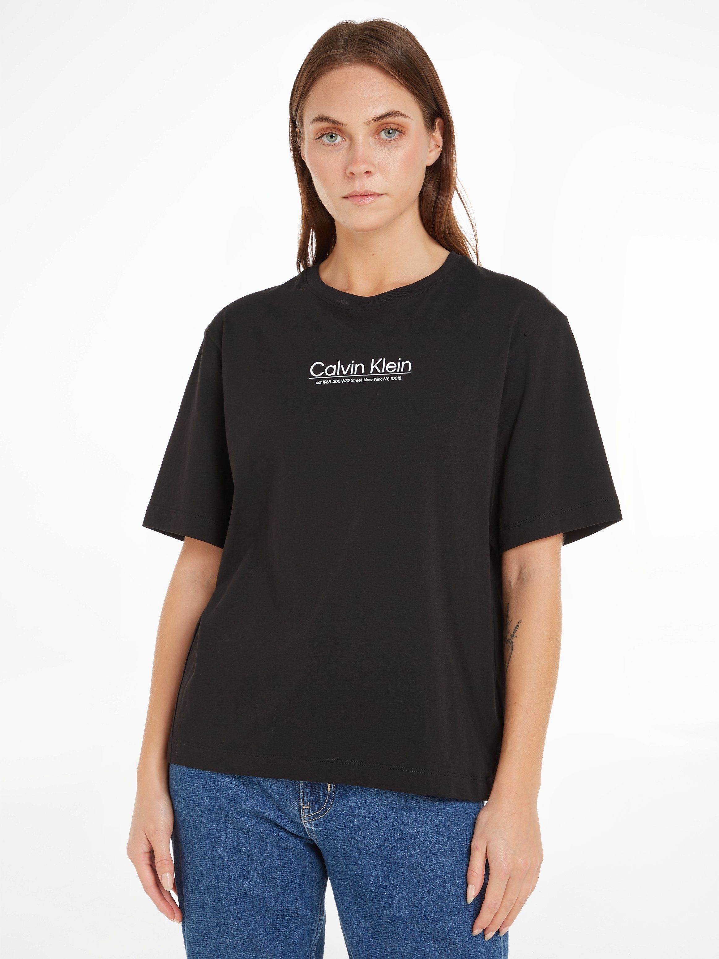 Calvin Klein T-shirt COORDINATES LOGO GRAPHIC T-SHIRT dames t-shirts maat XS (34) zwart
