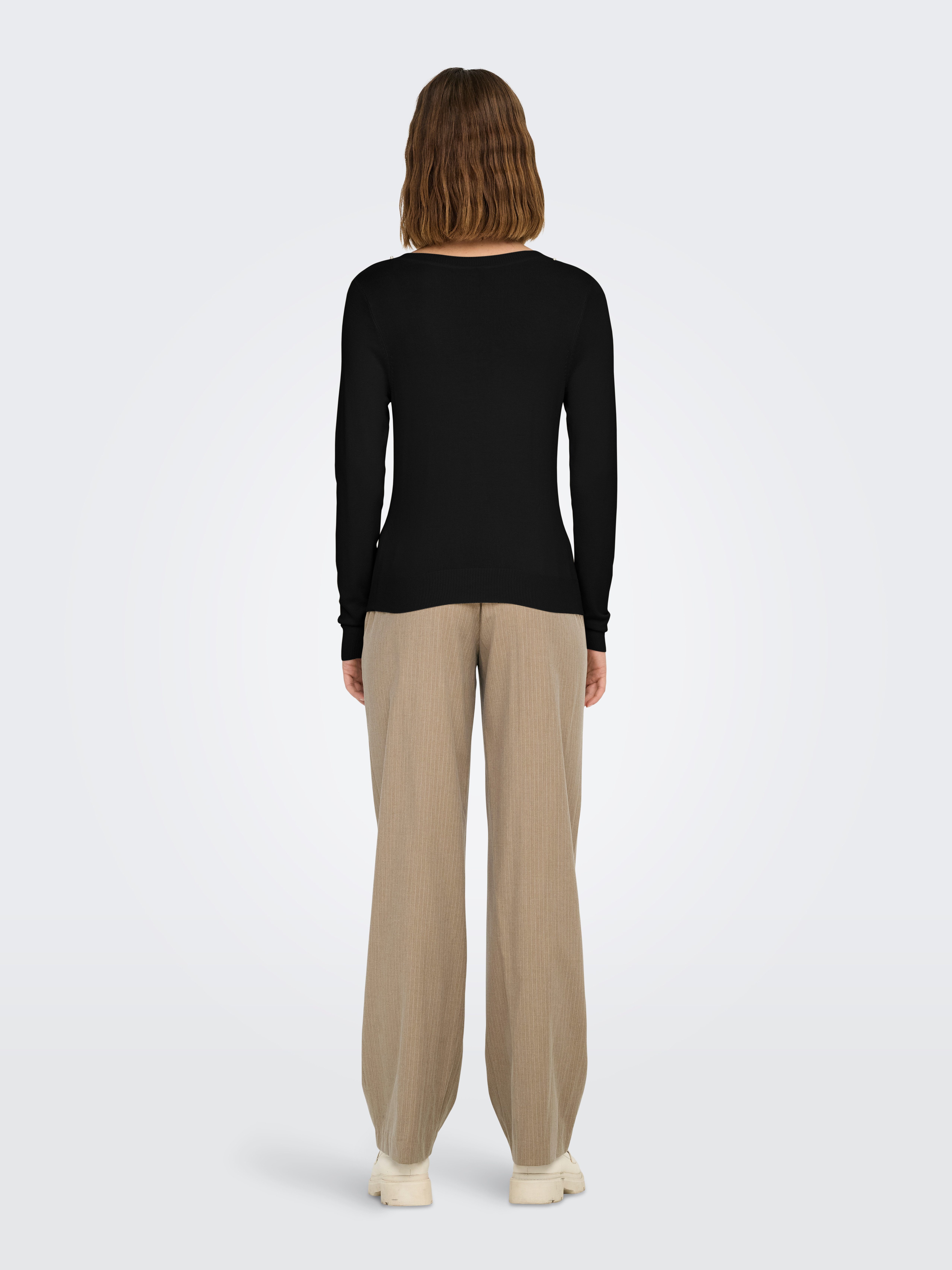 Only Gebreide trui ONLVENICE LIFE LS PEARL O-NECK CC KNT